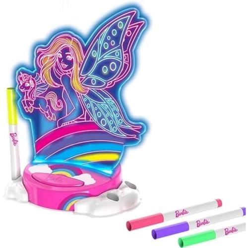 Barbie Barbie Fairy Glow Paint N\' Light | Glow Paint and Light Kit | 4 Markers & LED Lamp Base | Night Light | Creative Play| Arts & Crafts| Ages 3 Plus