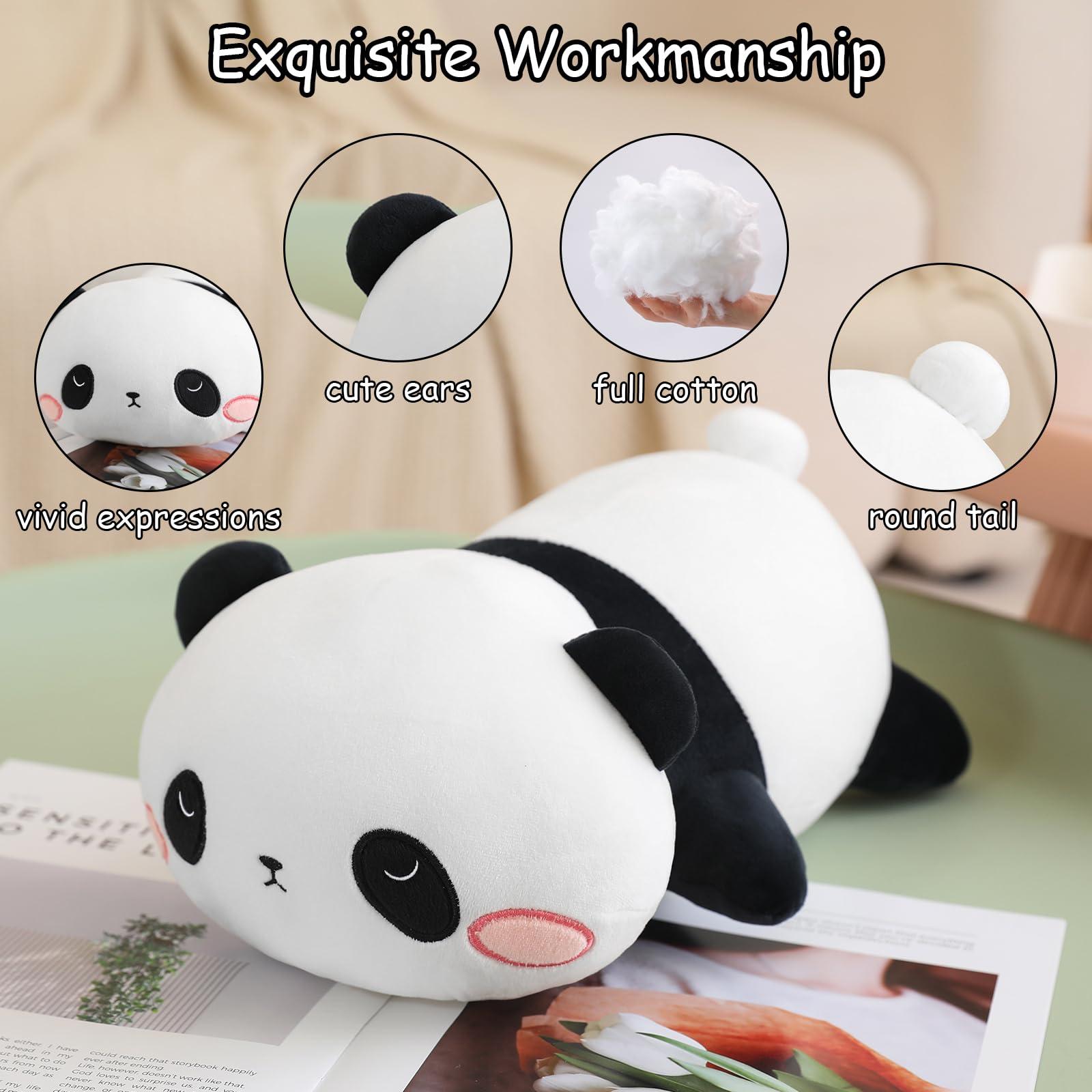 SQEQE SQEQE Weighted Panda Plush, Weighted Panda Stuffed Animal for Anxiety, Cute Panda Plushies Soft Panda Bear Pillow Toy Gift for Kids Adults 13.8 Inch, 1.6 lbs