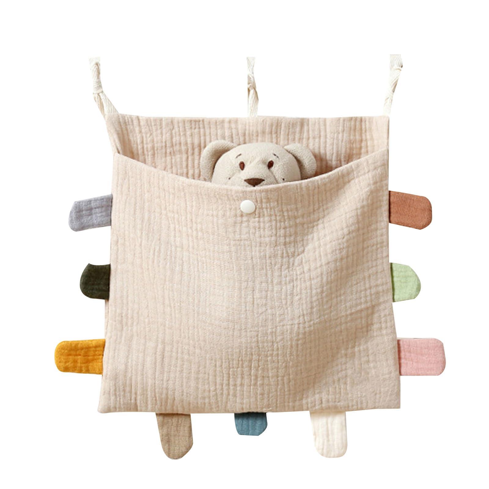 Lily Brown Baby Bed Side Organiser Cotton Bed Storage Bag Baby Essentials Storage Bag Baby Hanging Bag for Baby Nappy Toy Clothes Cotton Organizer