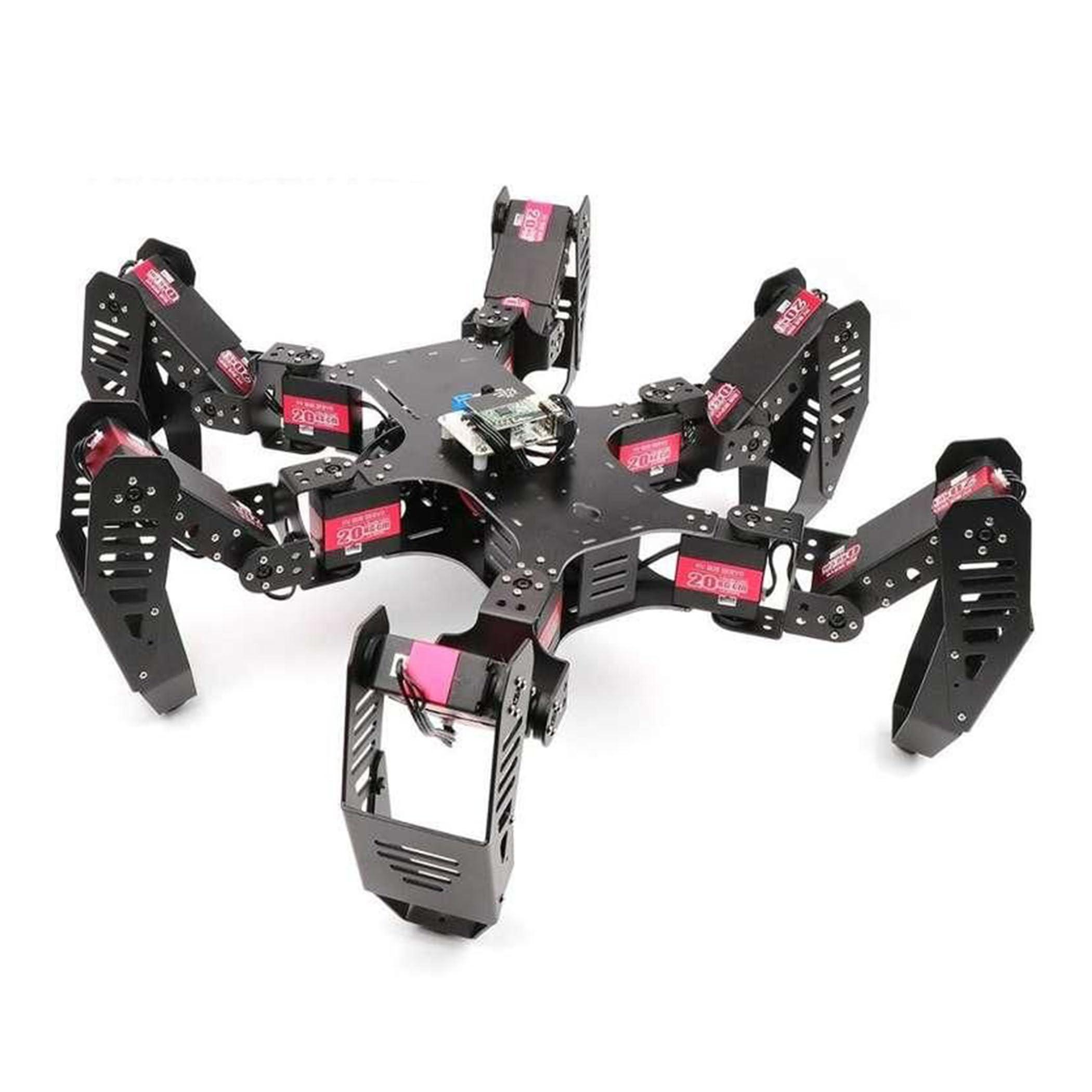 Sellvia Generic Advanced 18DOF Hexapod Robot Kit for Raspberry Pi 4B DIY Educational Spider Robot, Black