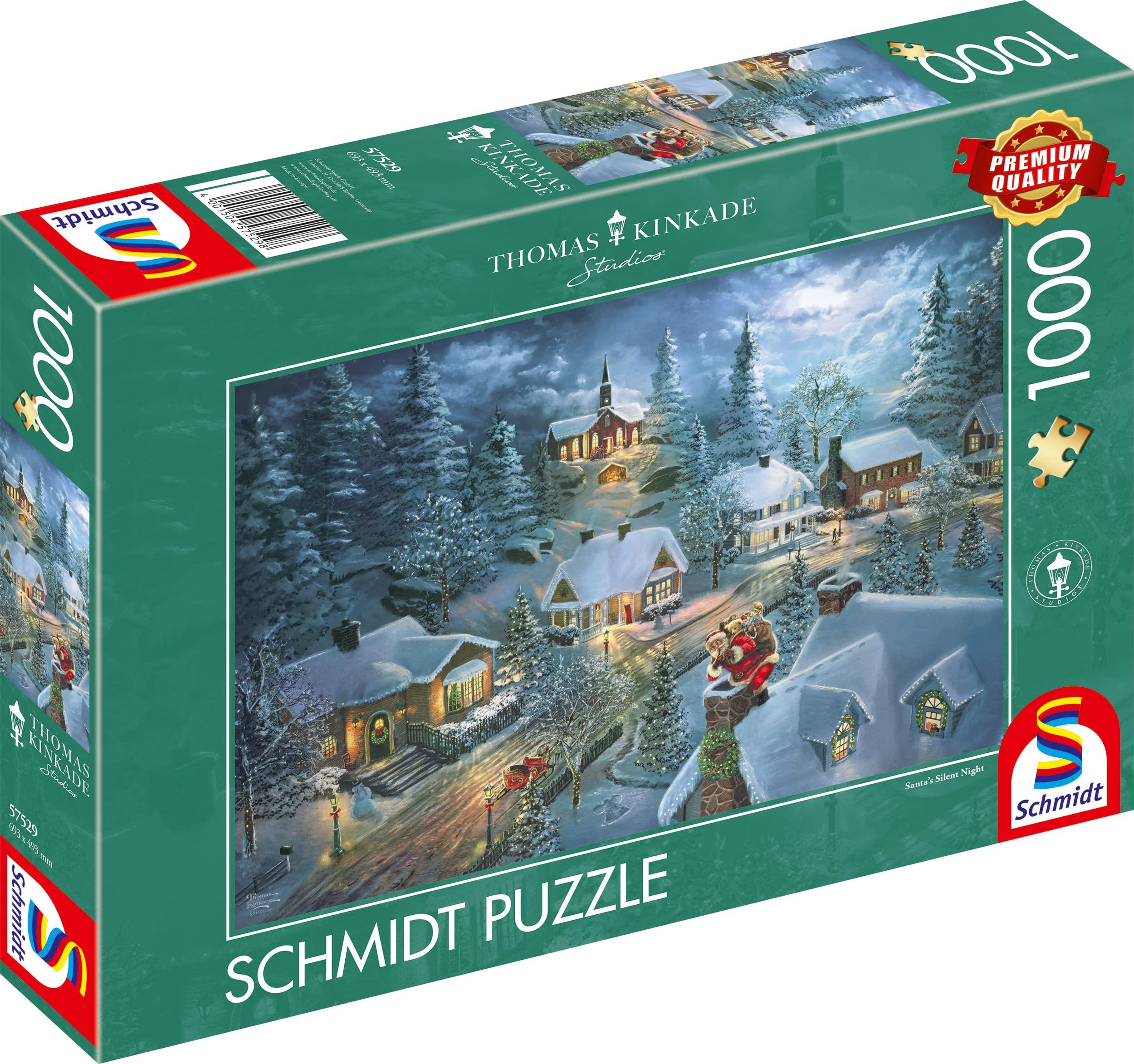 Schmidt Schmidt Spiele 57529 Thomas Kinkade Christmas Motif, Santas Silent Night, 1000 Pieces, Multi-Coloured