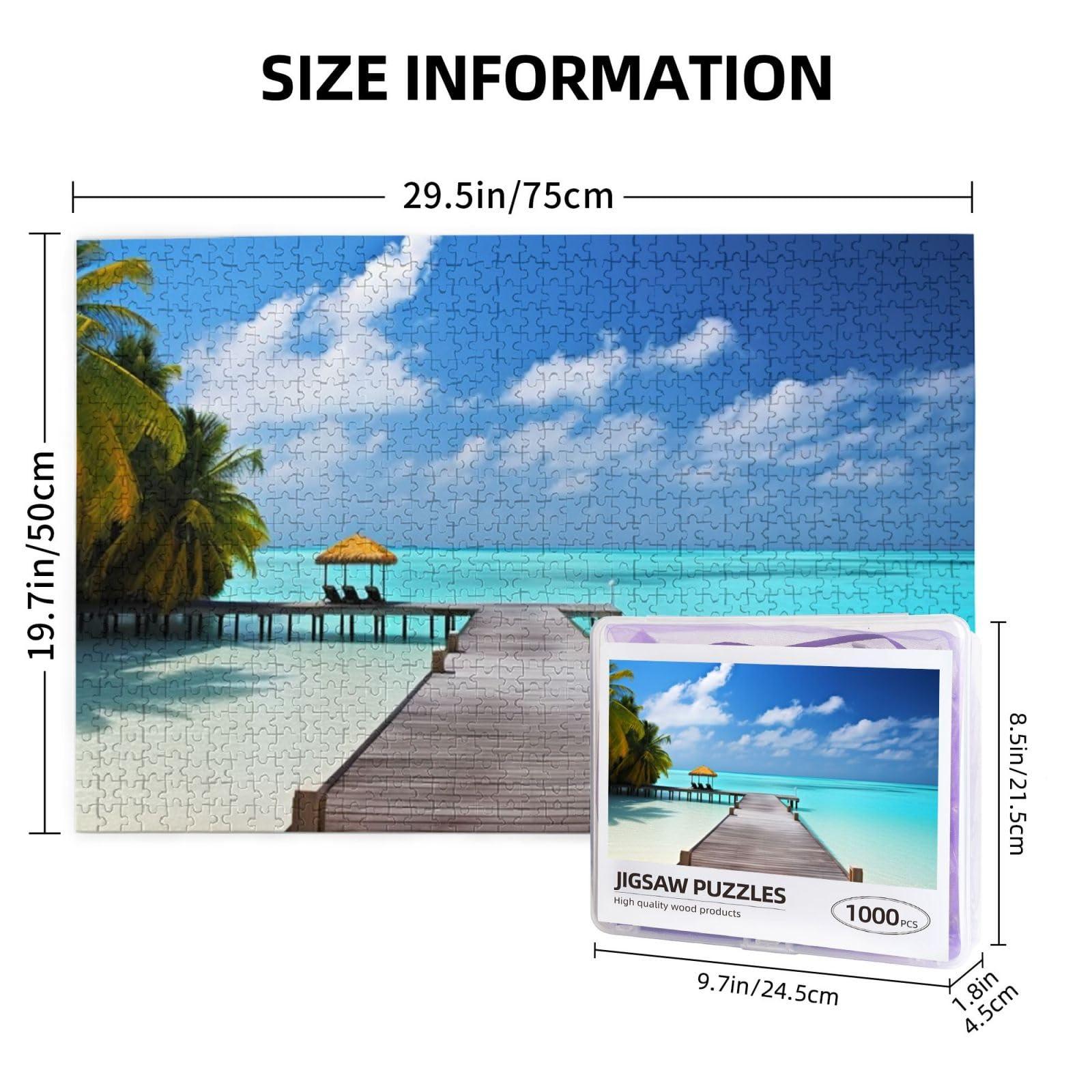 RLDOBOFE Maldives Holidays Puzzles Personalized Puzzle 1000 Pieces Jigsaw Puzzles from Photos Picture Puzzle for Adults Family (29.5\" x 19.7\")