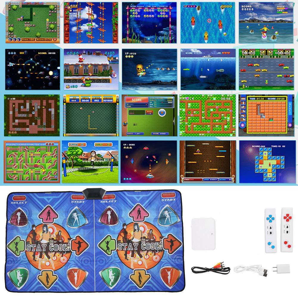 Dilwe Double Dance Mat Game for TV, Dance Mat for Kids and Adults Dancing Game Dance Pad PVC Dance Mat with TV Video Interface, Computer USB Interface, Support for Systems