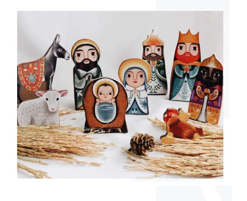 papemelroti PAPEMELROTI Paper Dolls and Puppets, Made by Philippines\' Well-Loved Brand for Crafts and Paper Products (Nativity Set with 3 Kings & Animals), Christmas, Easy Craft