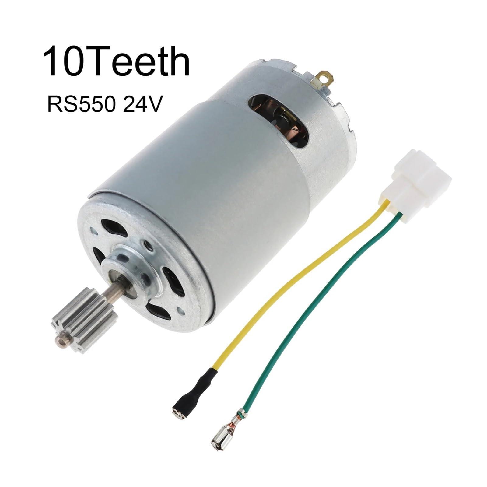 PADGZQGRZ PADGZQGRZ RS555 24V 10 Teeth DC Motor Kids Ride On Toys Car Brushed Motor High Speed Electric Motor for Remote Control Car Replacement Parts(18000)