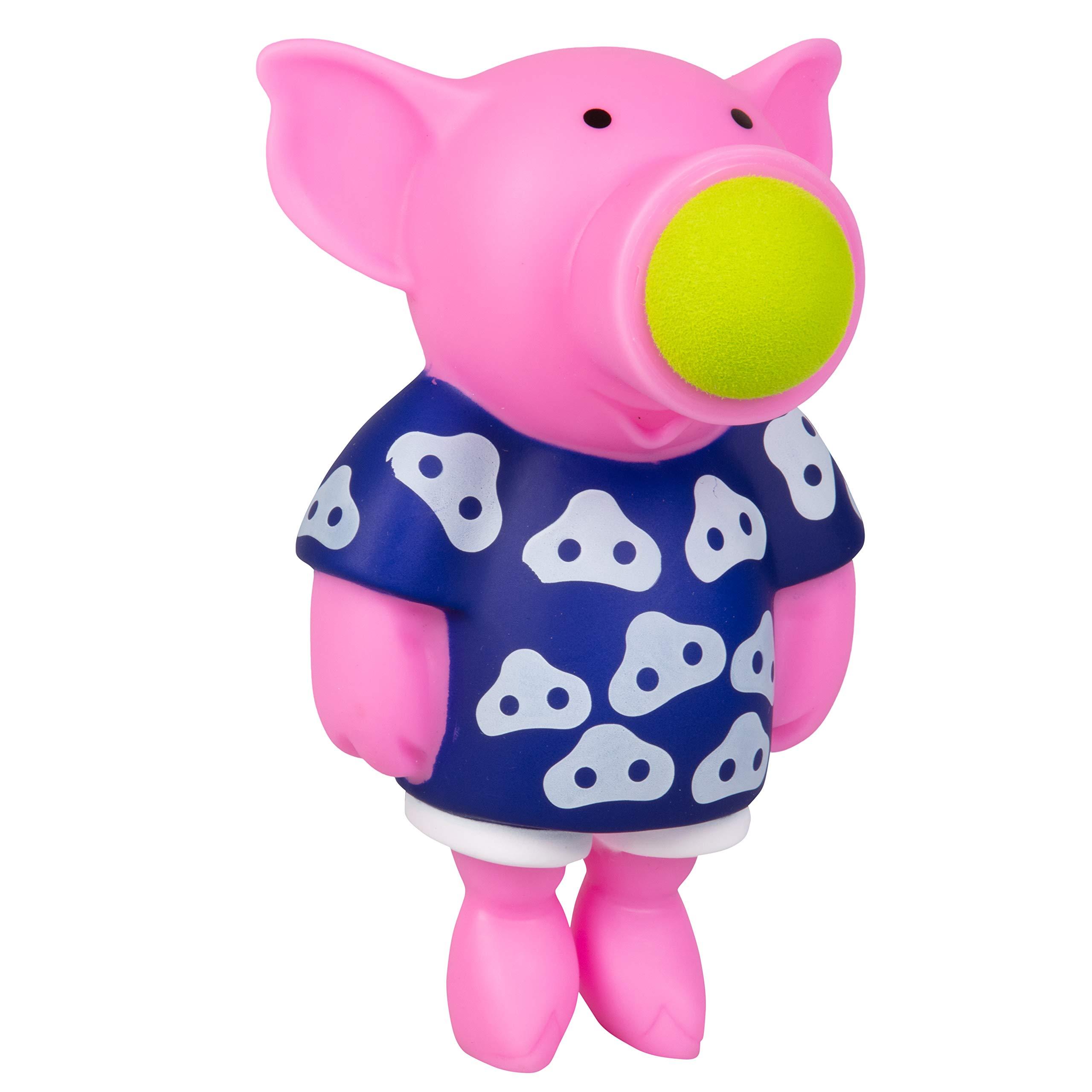 Hog Wild Hog Wild Pig Ball Popper Toy - Includes 4 Soft Foam Balls - Squeeze to Pop Air Powered Balls Up to 20 Feet - Launcher Safe for Indoor/Outdoor Play - Party Favor Gift for Kids, Girls, Boys Ages 5+