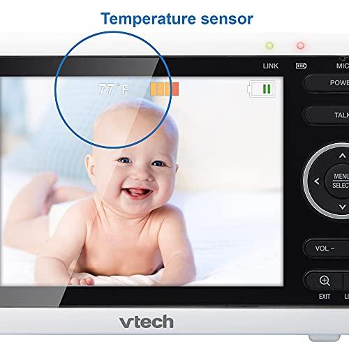 VTech VTech [Upgraded] VM350-2 Baby Monitor, 5" Screen,2 Cameras,1000ft Range, Night Vision, 2-Way Audio, Lullabies, Secure Transmission No WiFi