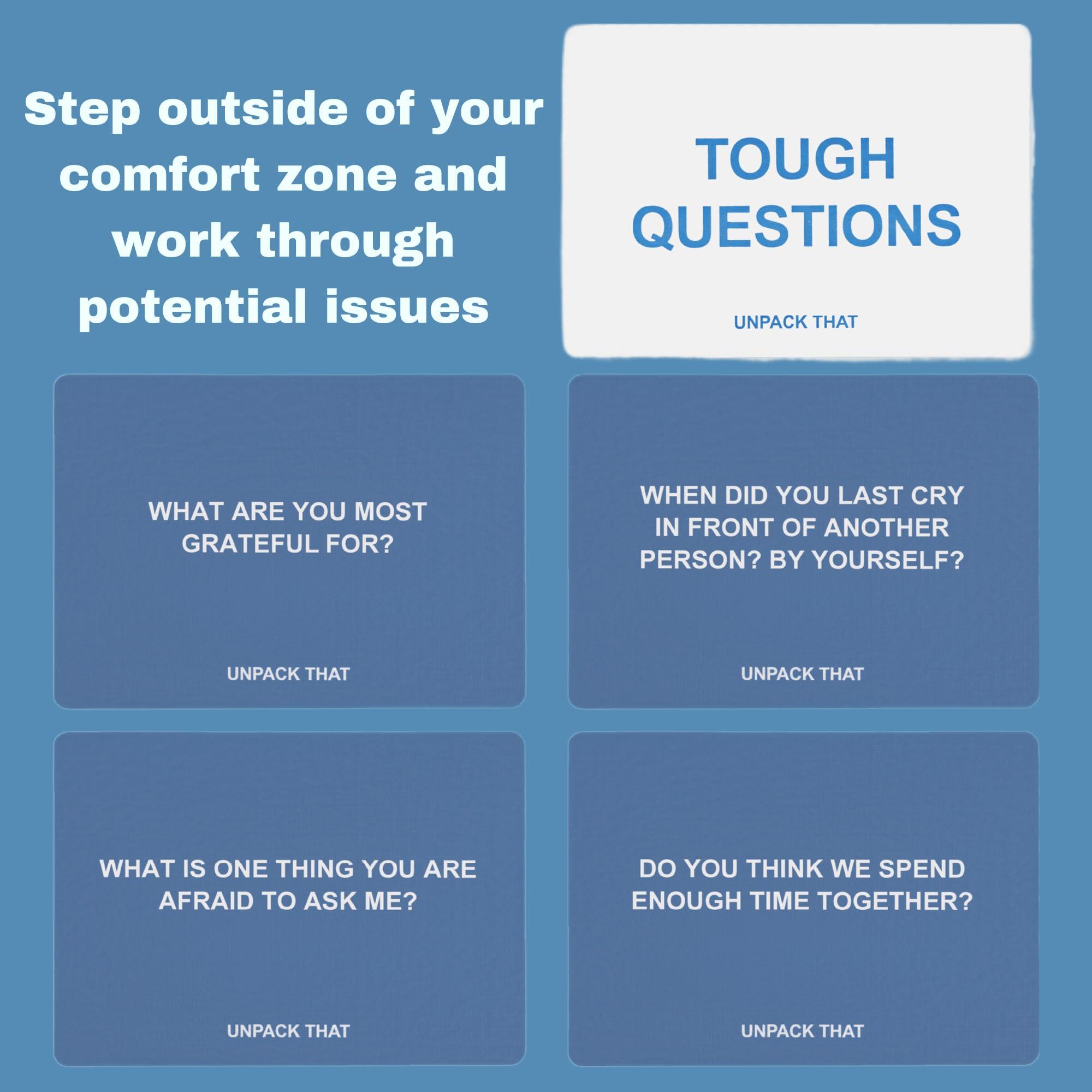 Shots No Chaser UNPACK THAT Conversation Cards Couples Game - Deep Relationship Questions for Couples, Families & Friends | 125 Cards for Communication & Intimacy Building
