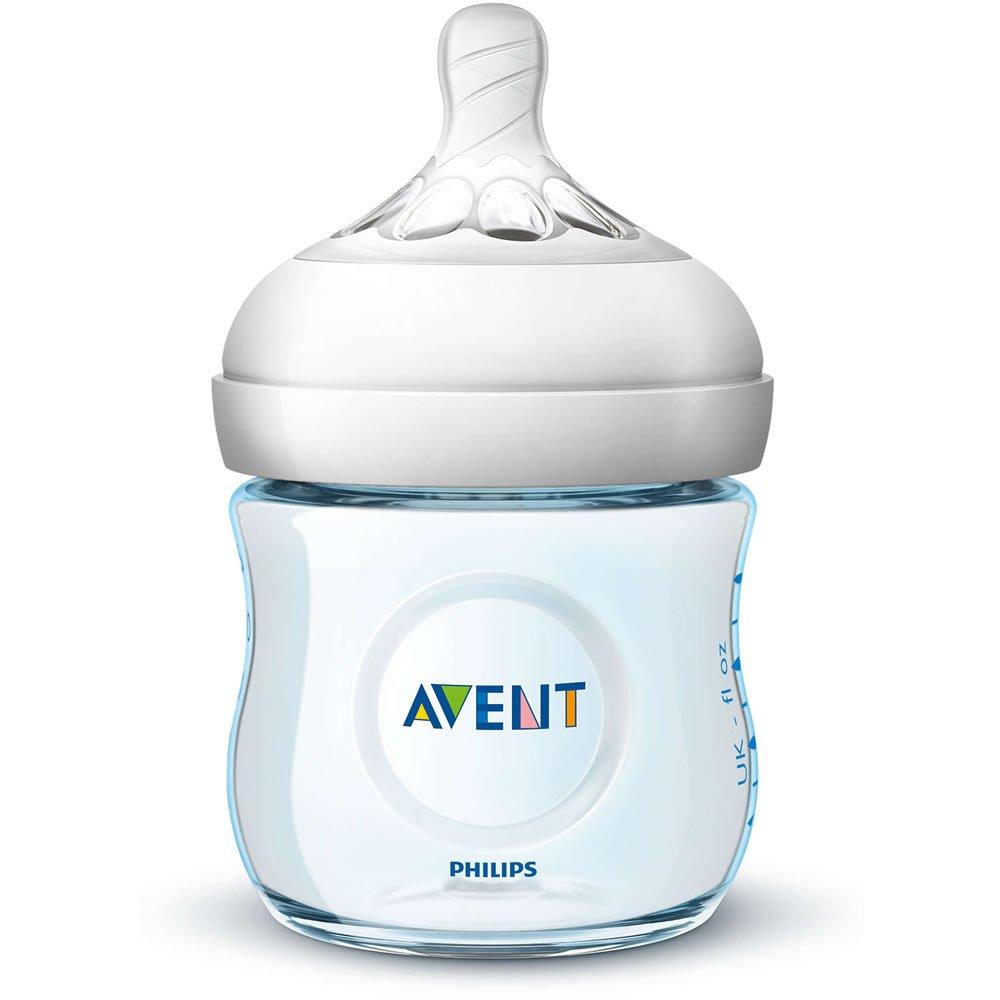 Philips AVENT Philips AVENT Natural Baby Bottle, SCF010/39, Blue, 4 Ounce (Pack of 3)