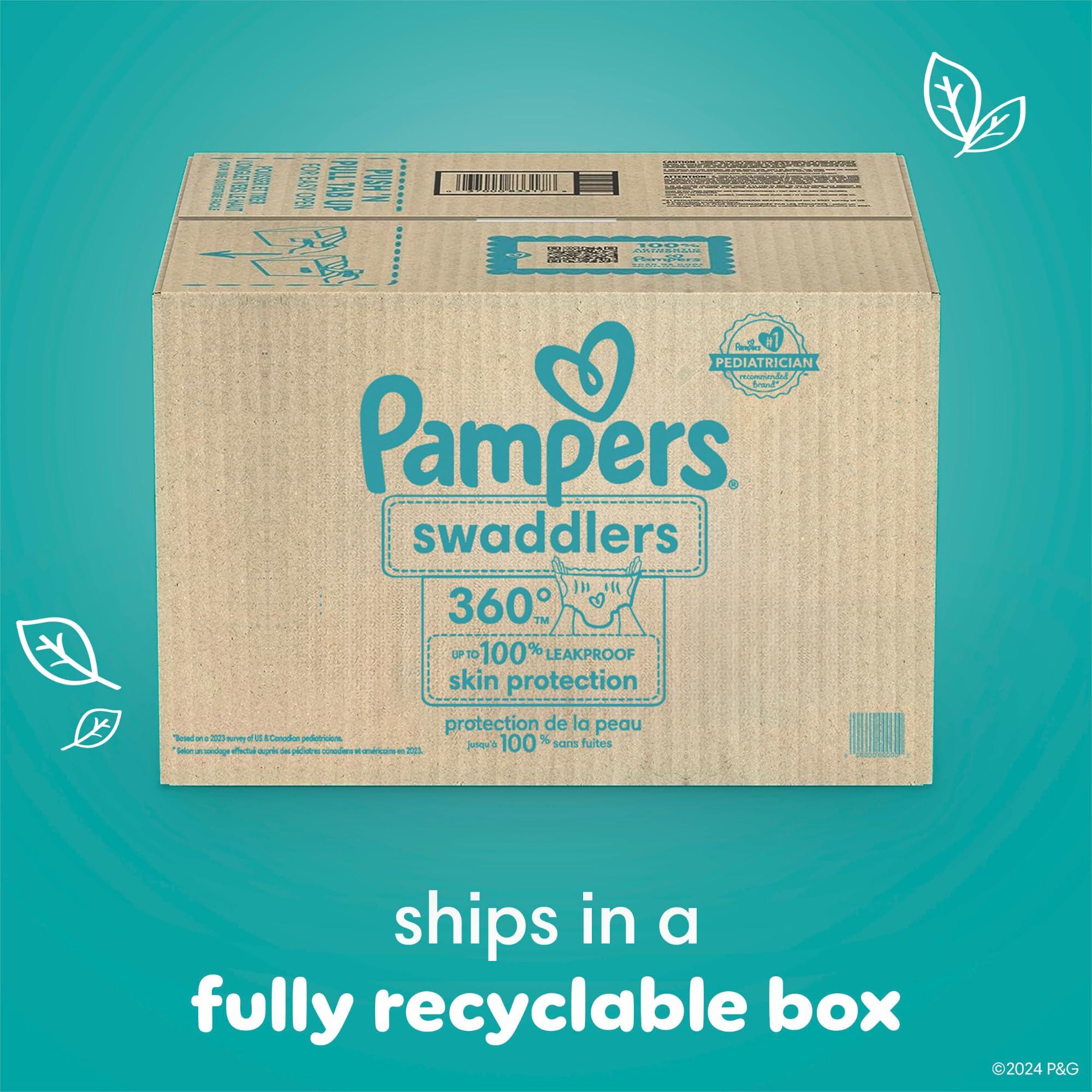 Pampers Pampers Diapers - Swaddlers 360 - Size 3, 156 Count, for up to 100% Leakproof Premium Skin Protection