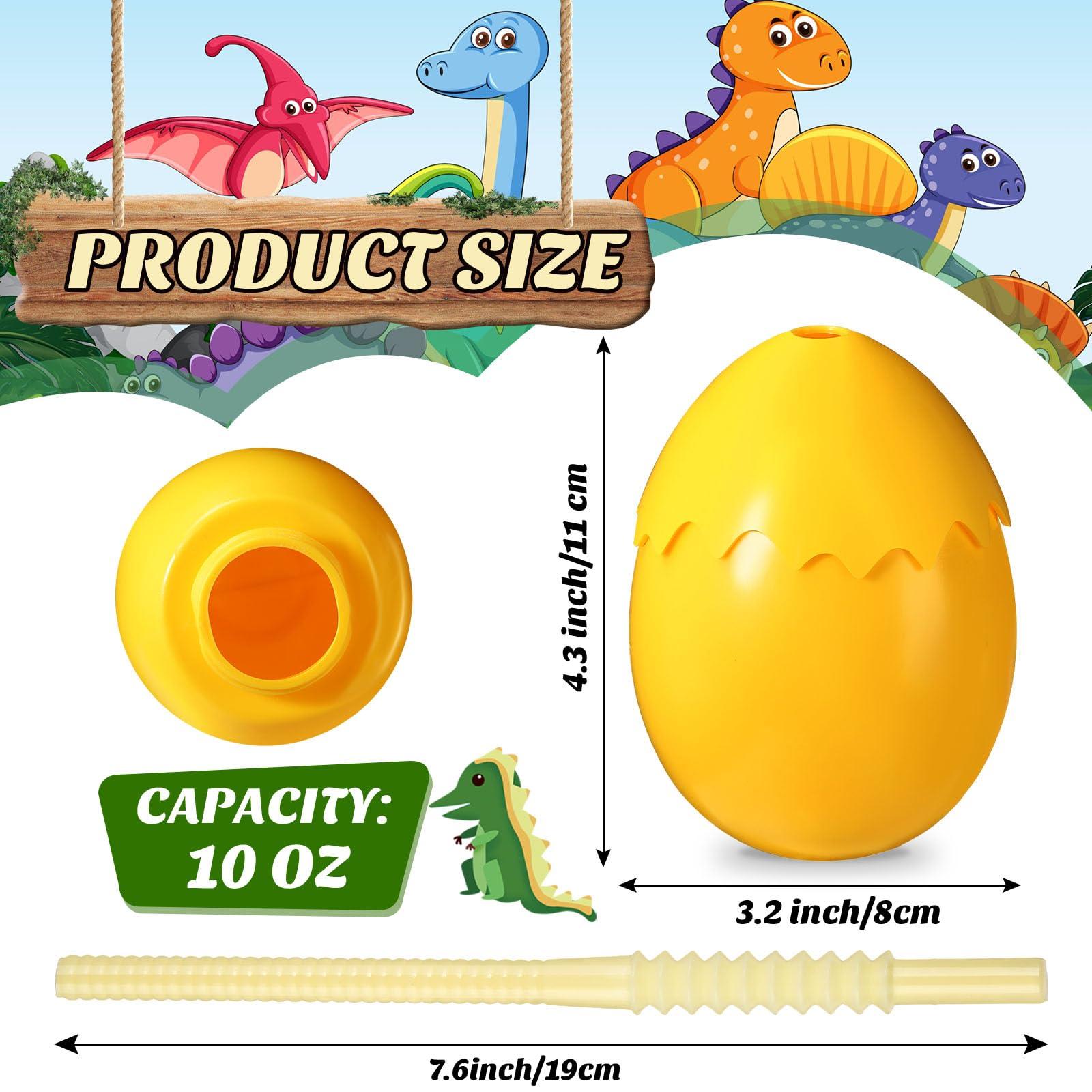 SiliFine SiliFine Kids Dinosaur Party Cups Bulk with Lids and Straws,10 oz Egg Dinosaur Cups Favor Gift for Dino Birthday Party Safari Jungle Decorations Supplies for Boys Girls(Cute Style)