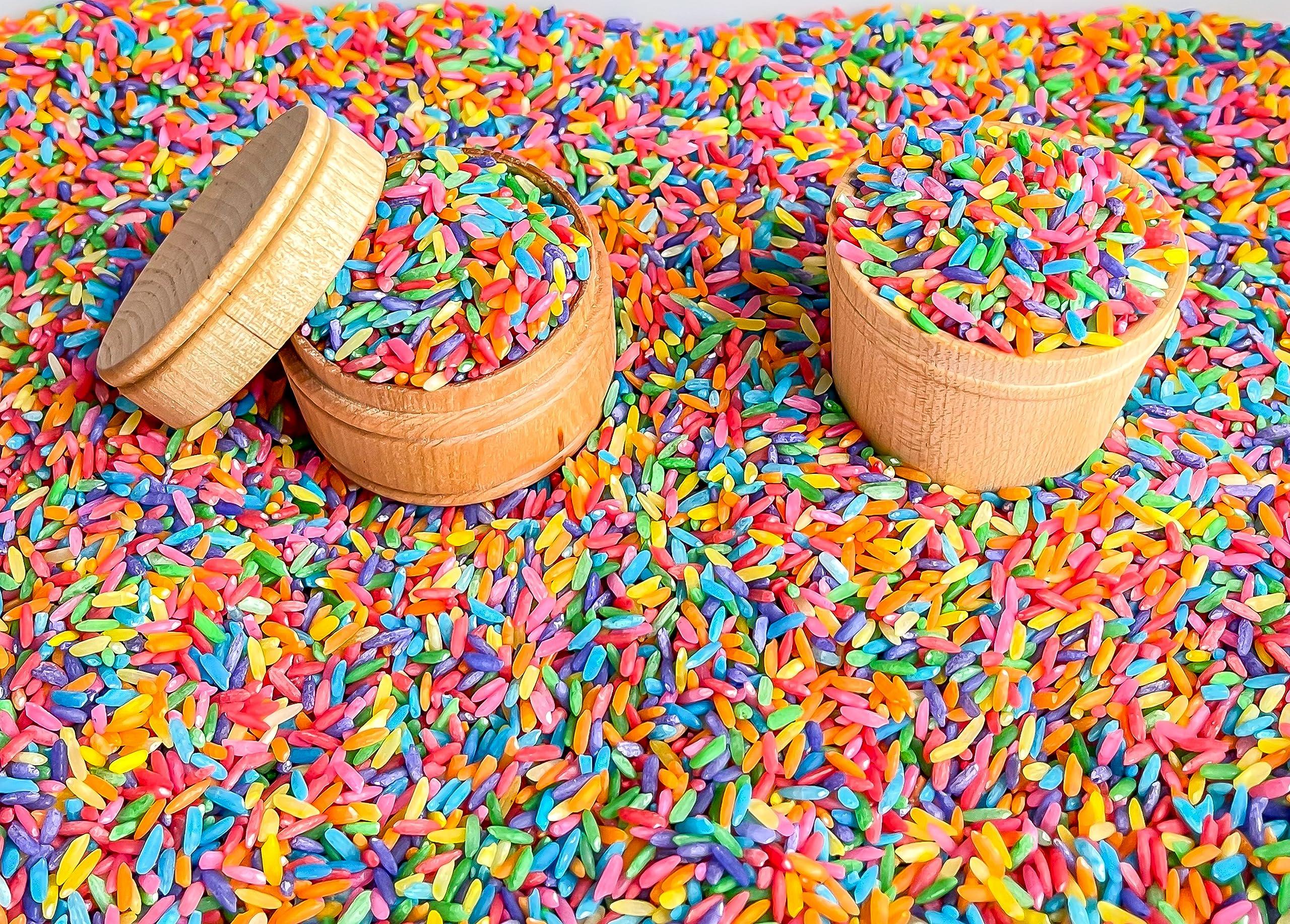 Sensory-N-Stuff Sensory-N-Stuff Rainbow Rice Sensory Bin Filler for Sensory Table - Colored Rice for Sensory Play (4 Cups - 2LB)