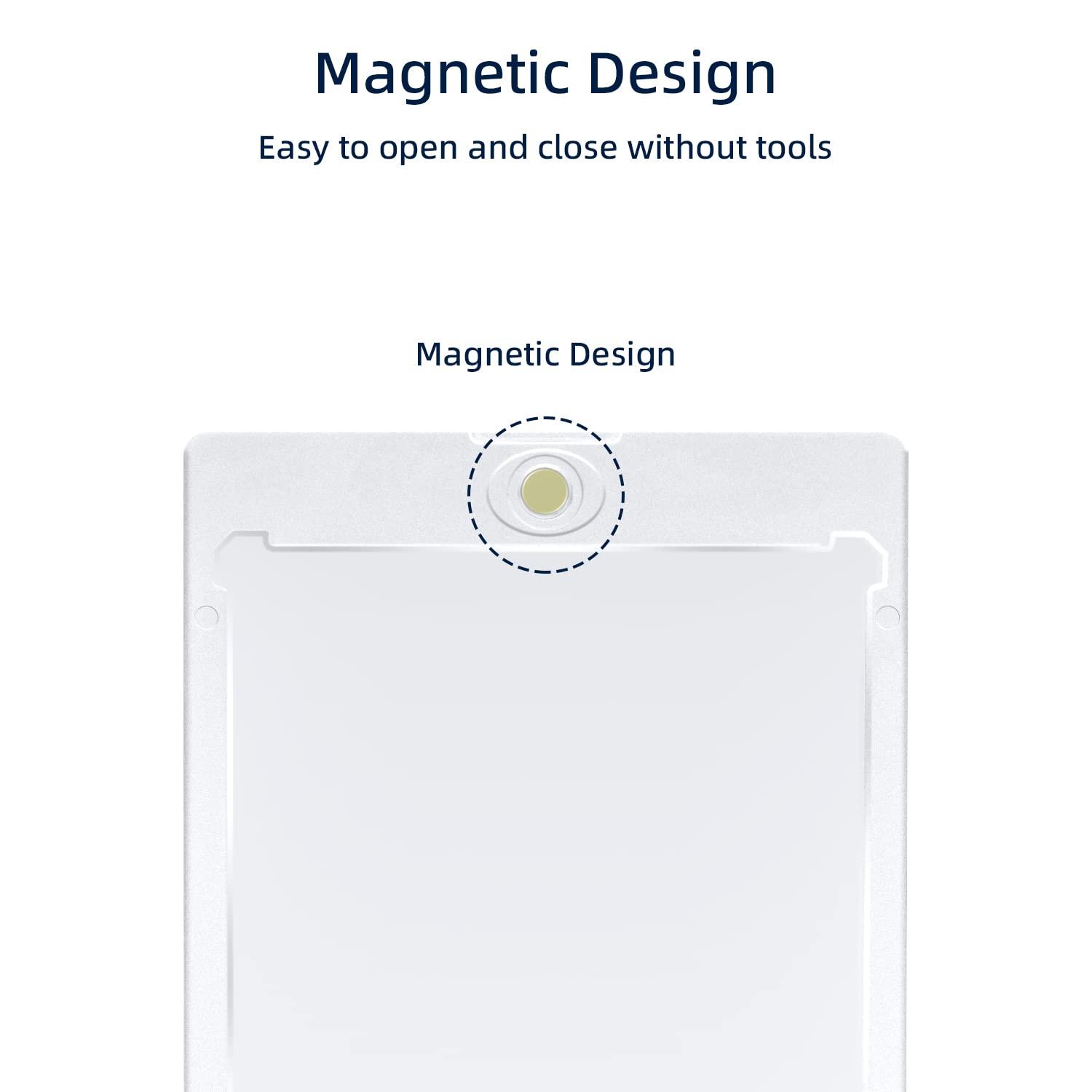 Wigearss Wigearss Pack of 10 35PT Magnetic Card Holder UV Protection Transparent Card Frame Card Sleeves Protective Cases for Pokemon, Magic, Yugioh, Sports Card Collection