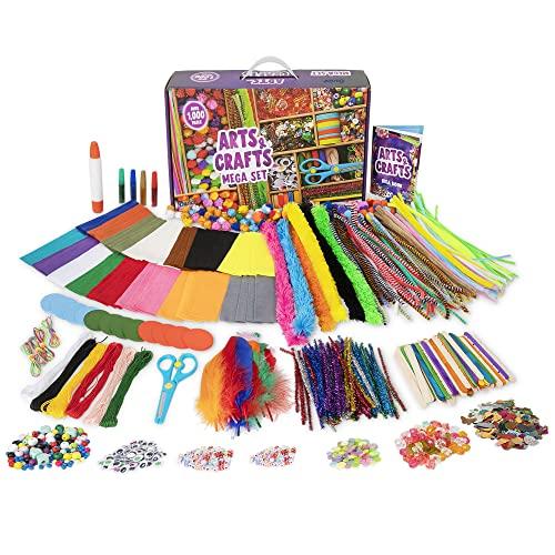 Darice Darice Arts and Crafts Kit - 1000+ Piece Kids Craft Supplies & Materials, Art Supplies Box for Girls & Boys Age 4 5 6 7 8 9