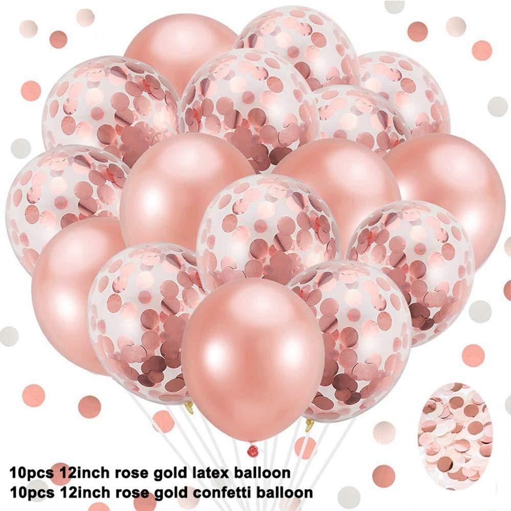 B-D B-D Birthday Decorations Party Supplies, Happy Birthday Balloons Banner, Balloons for Kids Birthday Party (Color : 20pcs Rose Gold)