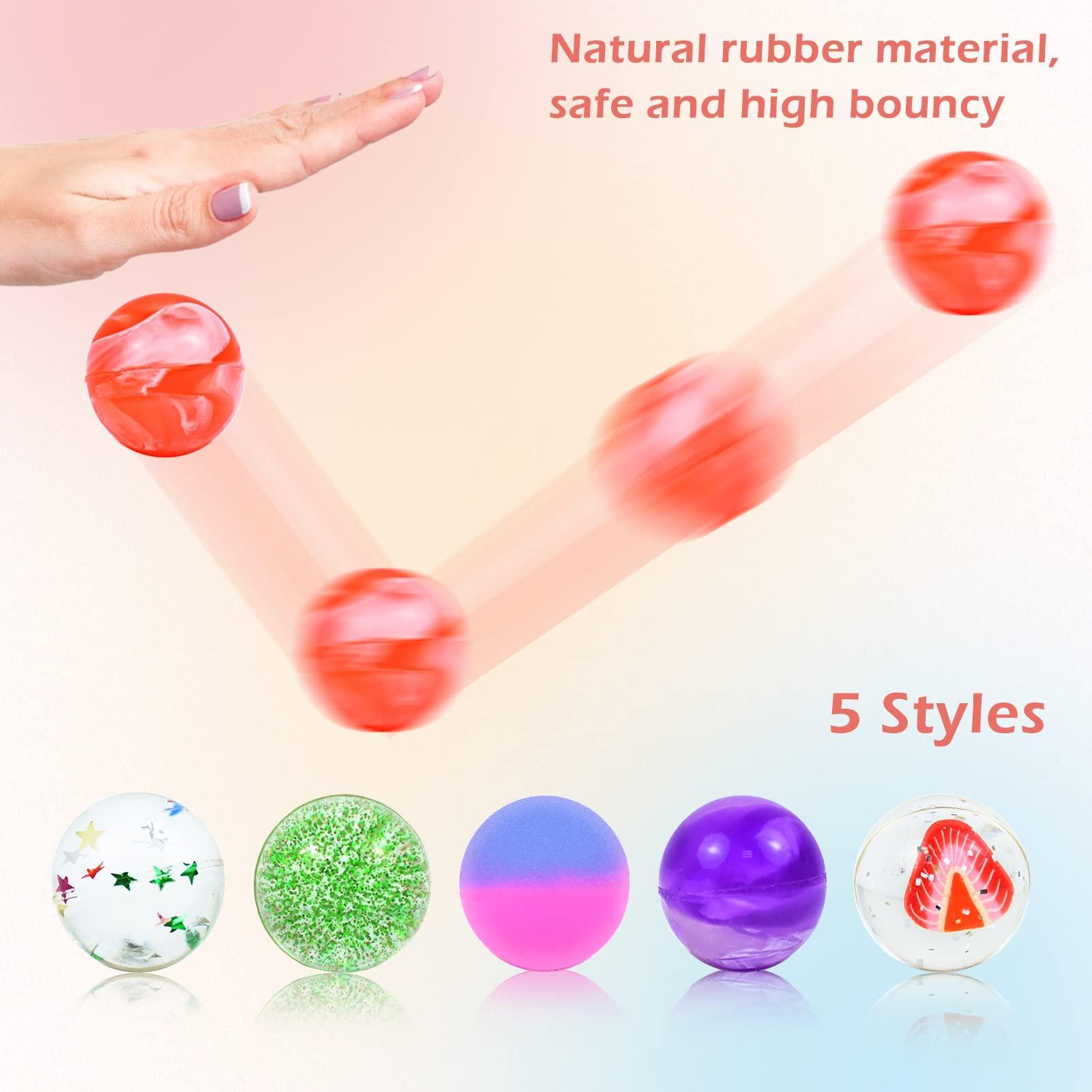 Mofuiry 30Pcs Small Bouncy Balls for Kids, 1 inch Rubber Bouncy Balls Bulk Small Rubber Balls Mini Bouncing Ball 25mm Assorted High Bounce Rubber Ball for Birthday Party Favors Bag Fillers Halloween Prizes