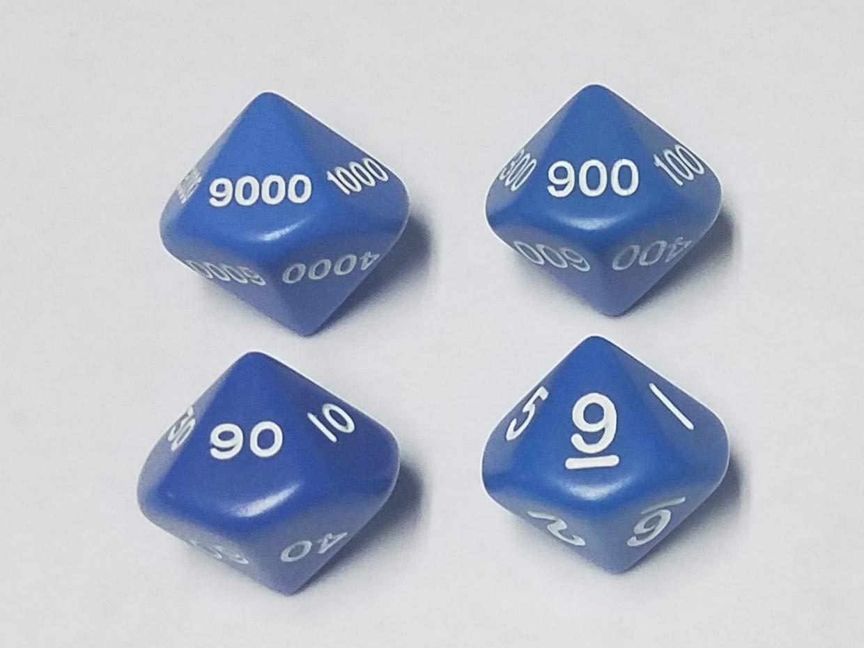 quEmpire Gaming Blue Random Number Generator d10 Dice Set (Single, TENS, Hundreds, Thousands)