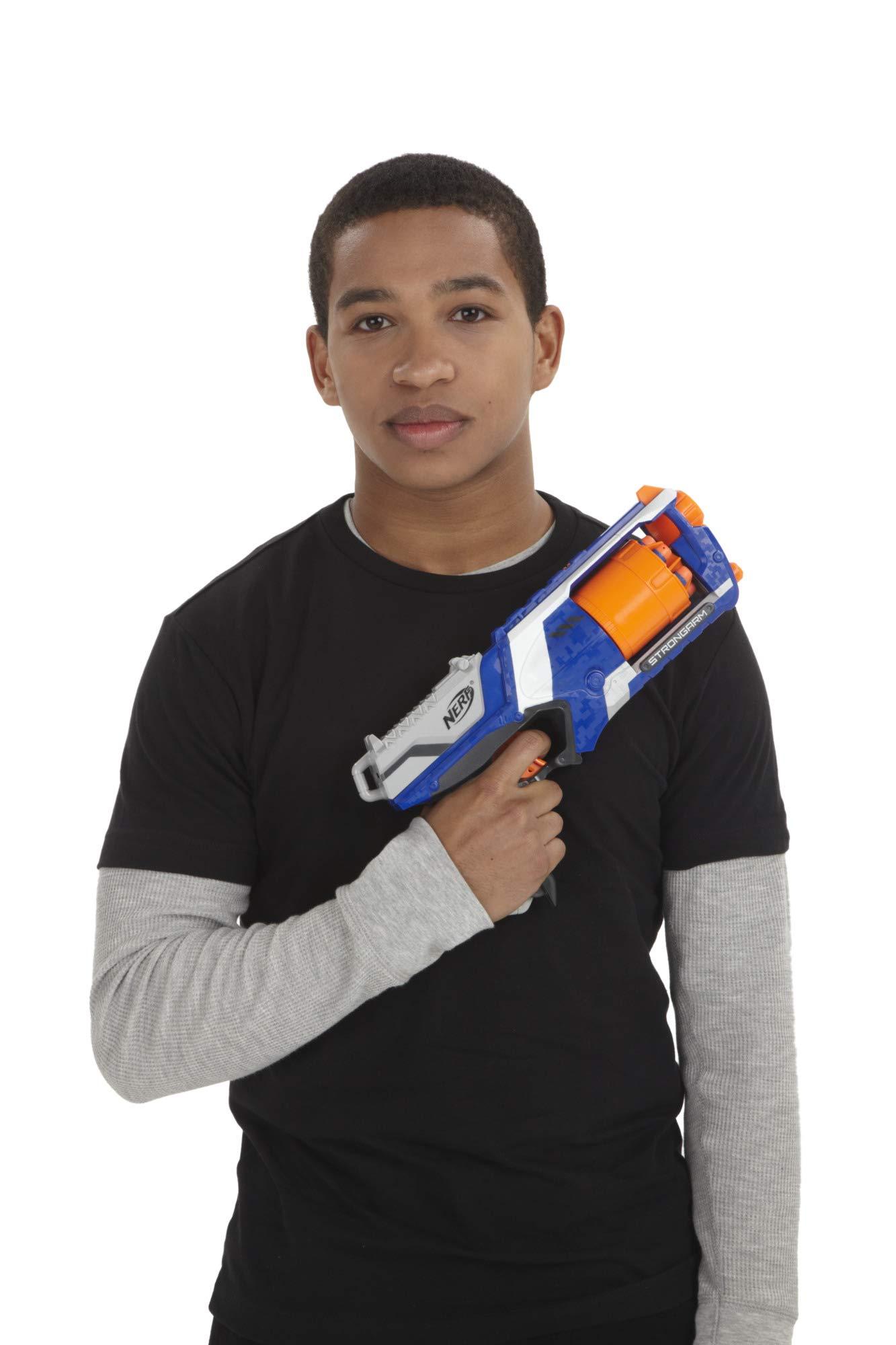 NERF Nerf Strongarm N-Strike Elite Toy Blaster with Rotating Barrel, Slam Fire, and 6 Official Elite Darts for Kids, Teens, and Adults