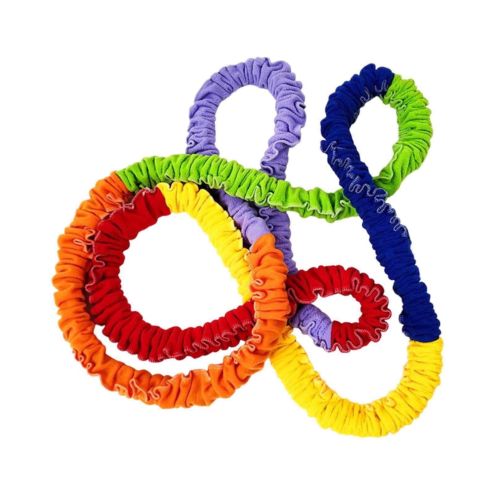 rockible rockible Elastic Cooperative Stretchy Band Differrnt Length Entertainment Toy Multi Color Durable Exercise Band Loop for Outdoor Activities Child, 3M