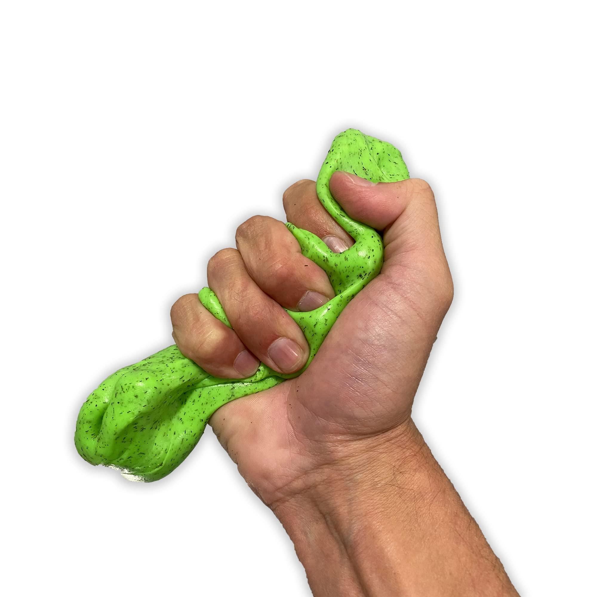 Gears Out Santa\'s Magic Dill Dough Stress Putty for Adults - Pickle Santa Claus Special Christmas Edition Design - Stress Putty for Friends - Made with Real Dill, Neon Green, Glow-in-The-Dark Therapy Putty