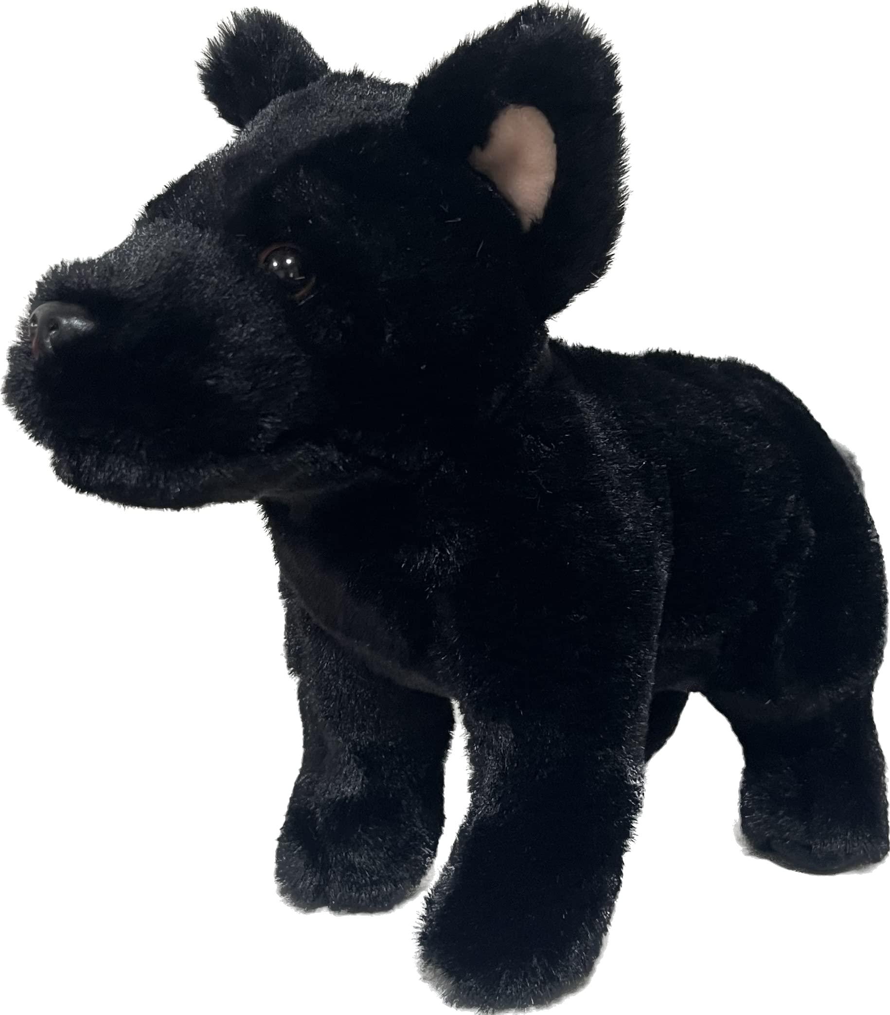 Generic Black Wolf Dog Plush Stuffed Animal for Kids Black Dog Stuffed Animal 10 Inch