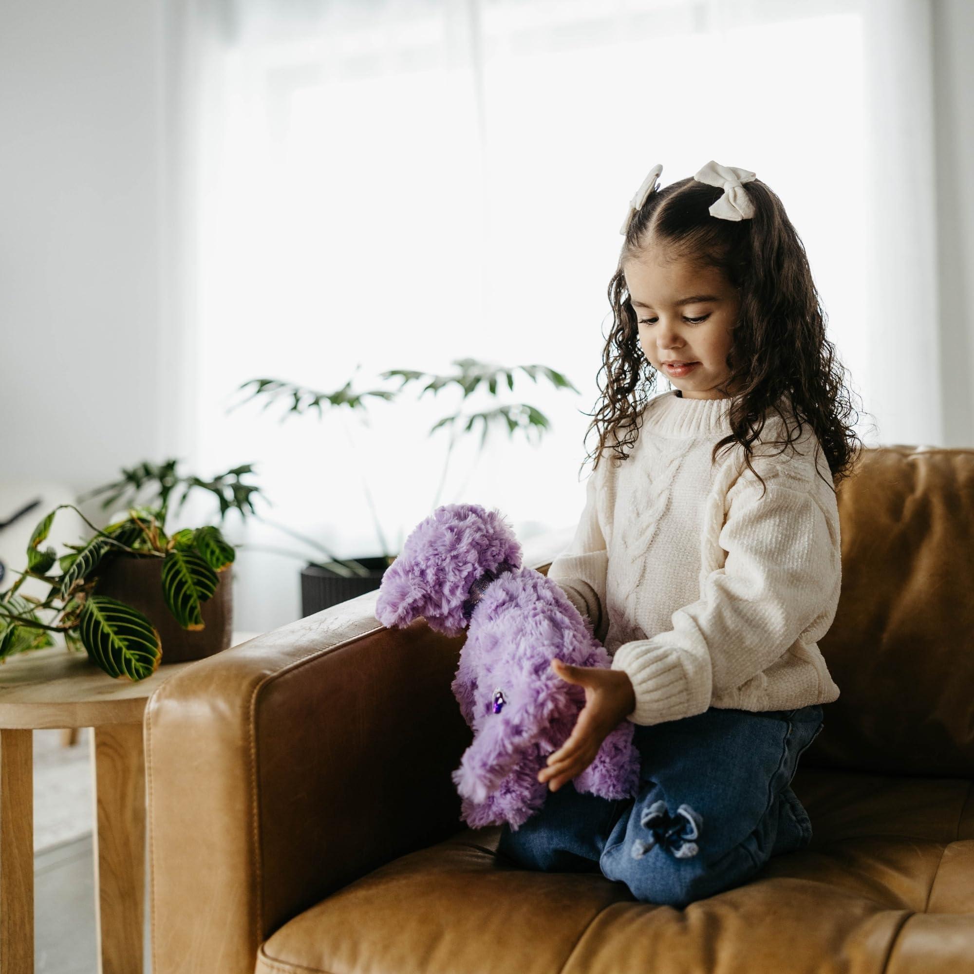 The Petting Zoo The Petting Zoo Scruffy Dog Stuffed Animal, Gifts for Girls, Purple Dog Plush Toy, 11 Inches