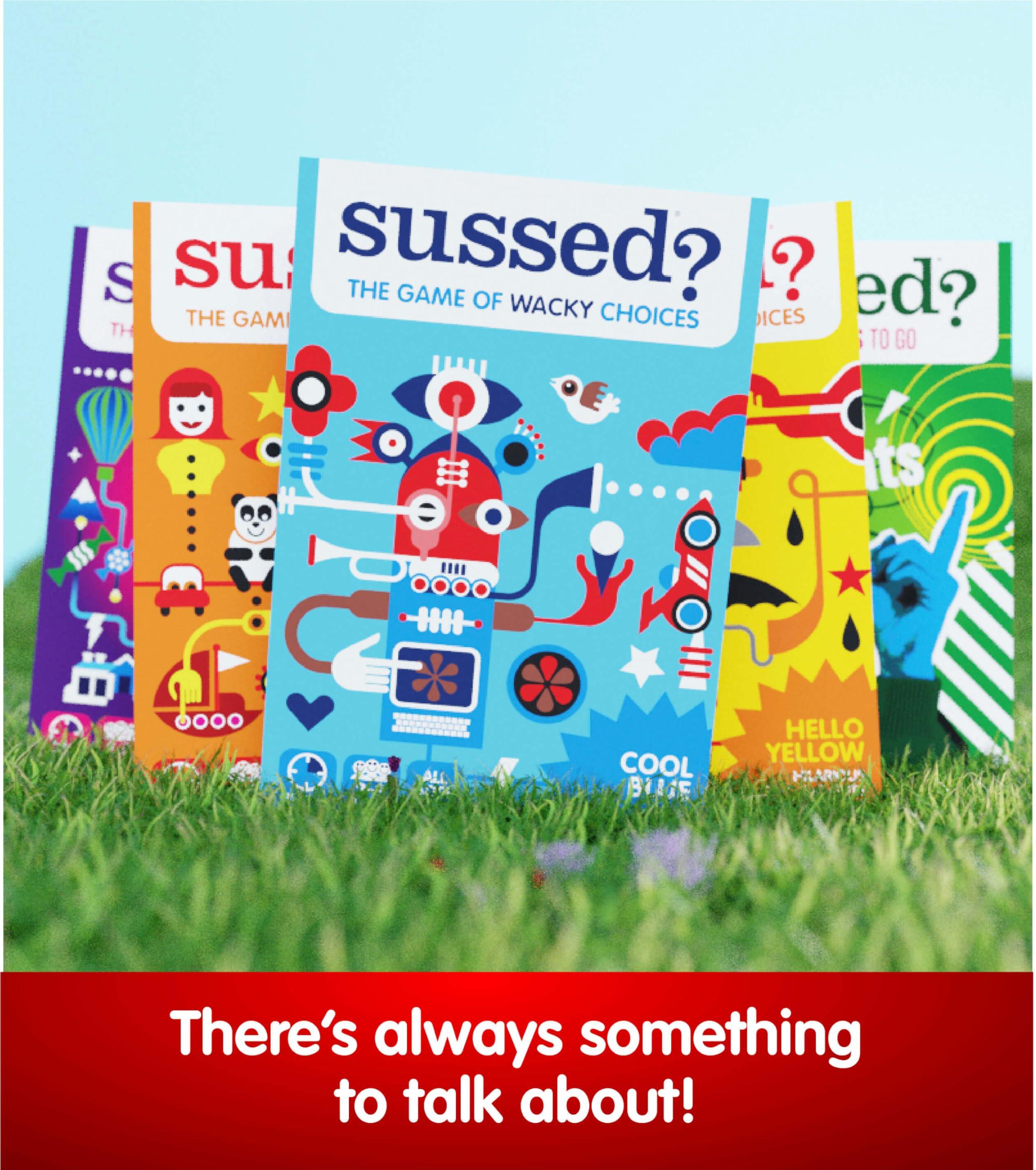 SUSSED SUSSED The Wacky What Would I Do? Card Game - Stocking Stuffer for Teens, Boys, Girls - Social Fun for Kids Ages 10+ & Adults - Great Conversation Starter - Cool Blue Deck