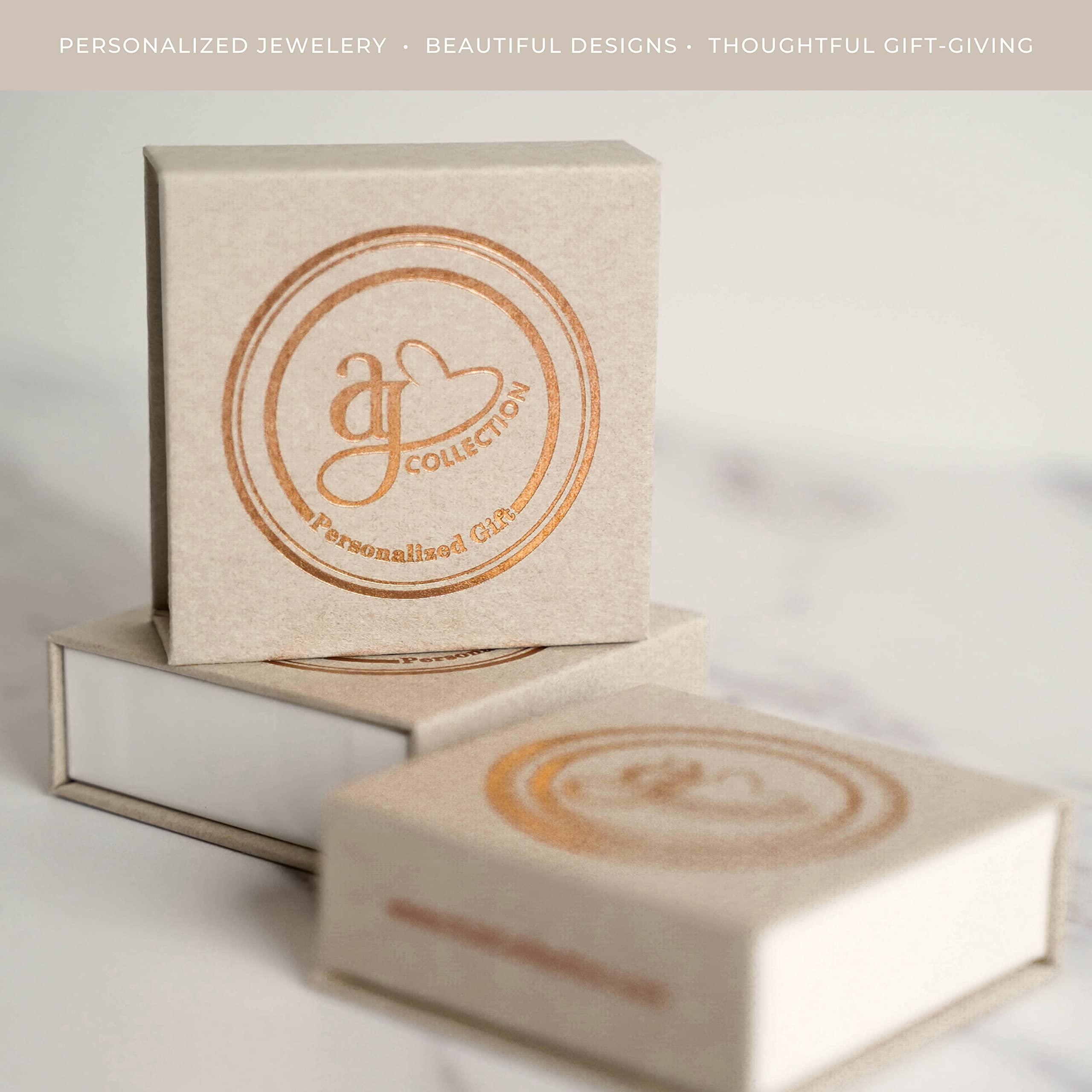 AJ\'s Collection AJ's Collection Baby Footprint Personalized Sterling Silver Name Necklace. Customize with Child's Name, Date or Special Wording, Engraved with Solid Baby Feet. Choice of 925 Chain. New Mom Gift