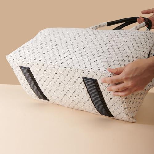 SUNVENO SUNVENO Diaper Bag Women Travel Bag Mommy Bag Weekender Bags Large Capacity duffle Bag, White