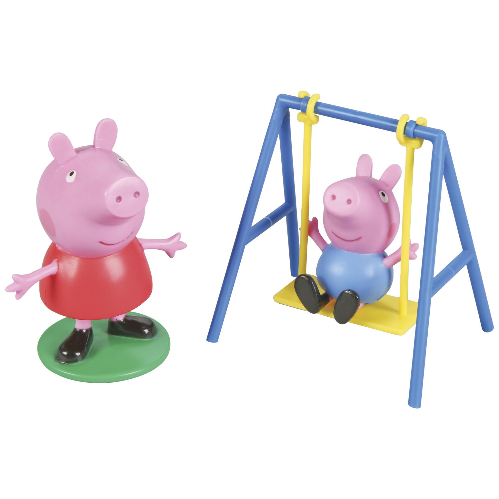DecoPac Decopac Peppa Pig Swing Set DecoSet Cake Decoration Topper Pink, 3.2\" x 1.8\"