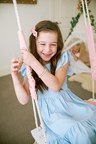 Krasivo Pink Baby Swing Set with Soft Cushion and Hardware