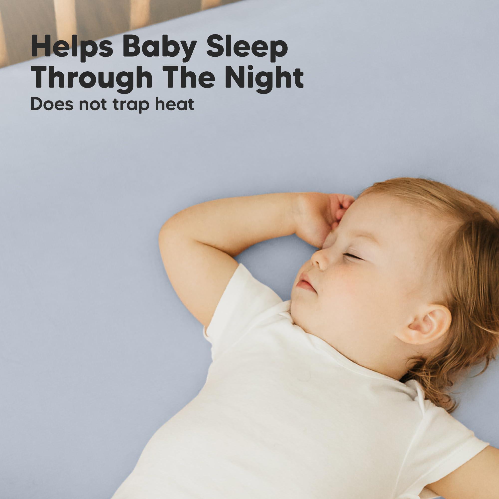 KeaBabies Pack and Play Sheets Fitted, 2-Pack Mini Crib Sheets - Pack N Play Sheets, Fitted Crib Sheet for Pack and Play Mattress, Playard Baby Crib Sheets, Crib Sheets Neutral for Boys, Girls (Blue Flax)