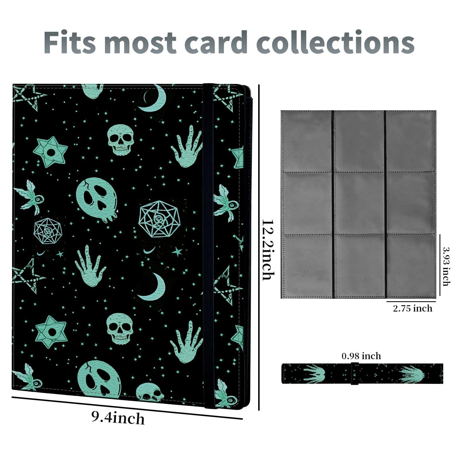 Skull Moon Gothic Card Binder, 9 Pocket Trading SROJDHFJB