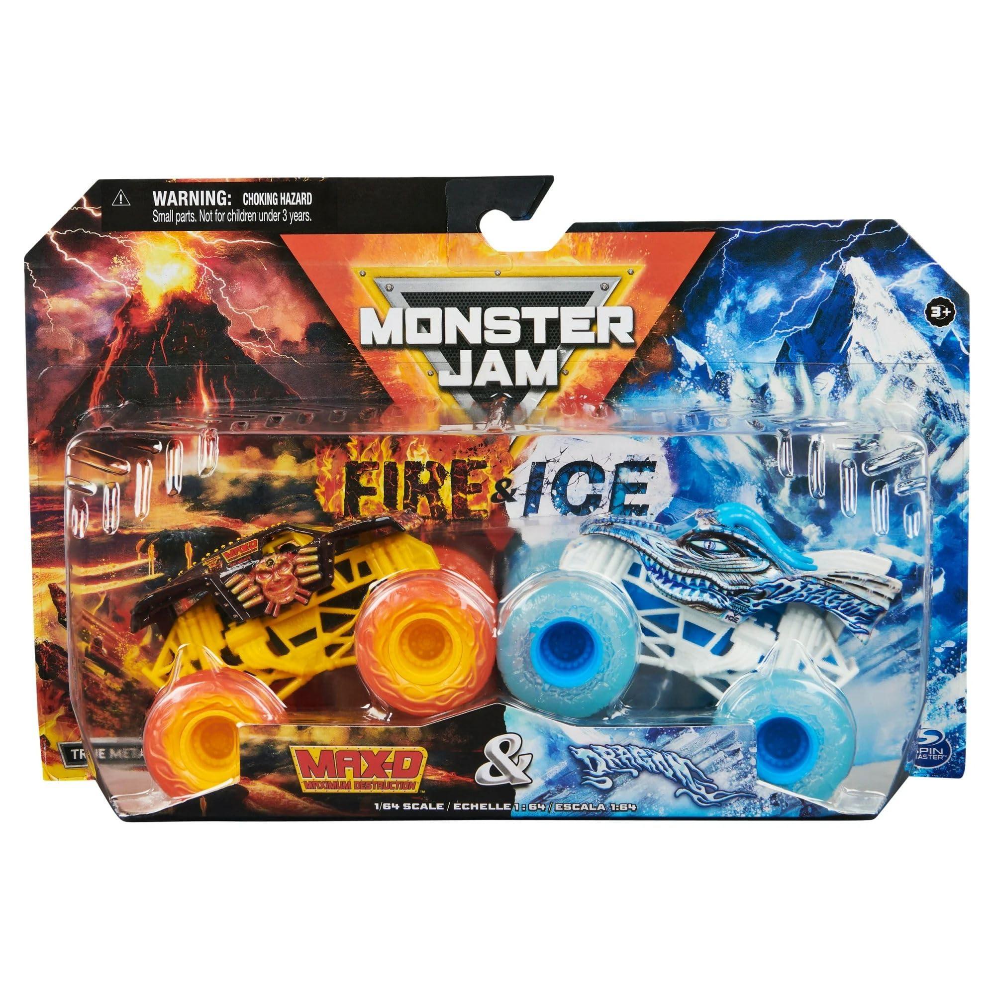 Monster JAM Truck Walmart Exclusive FIRE & ICE MAX-D & Dragon