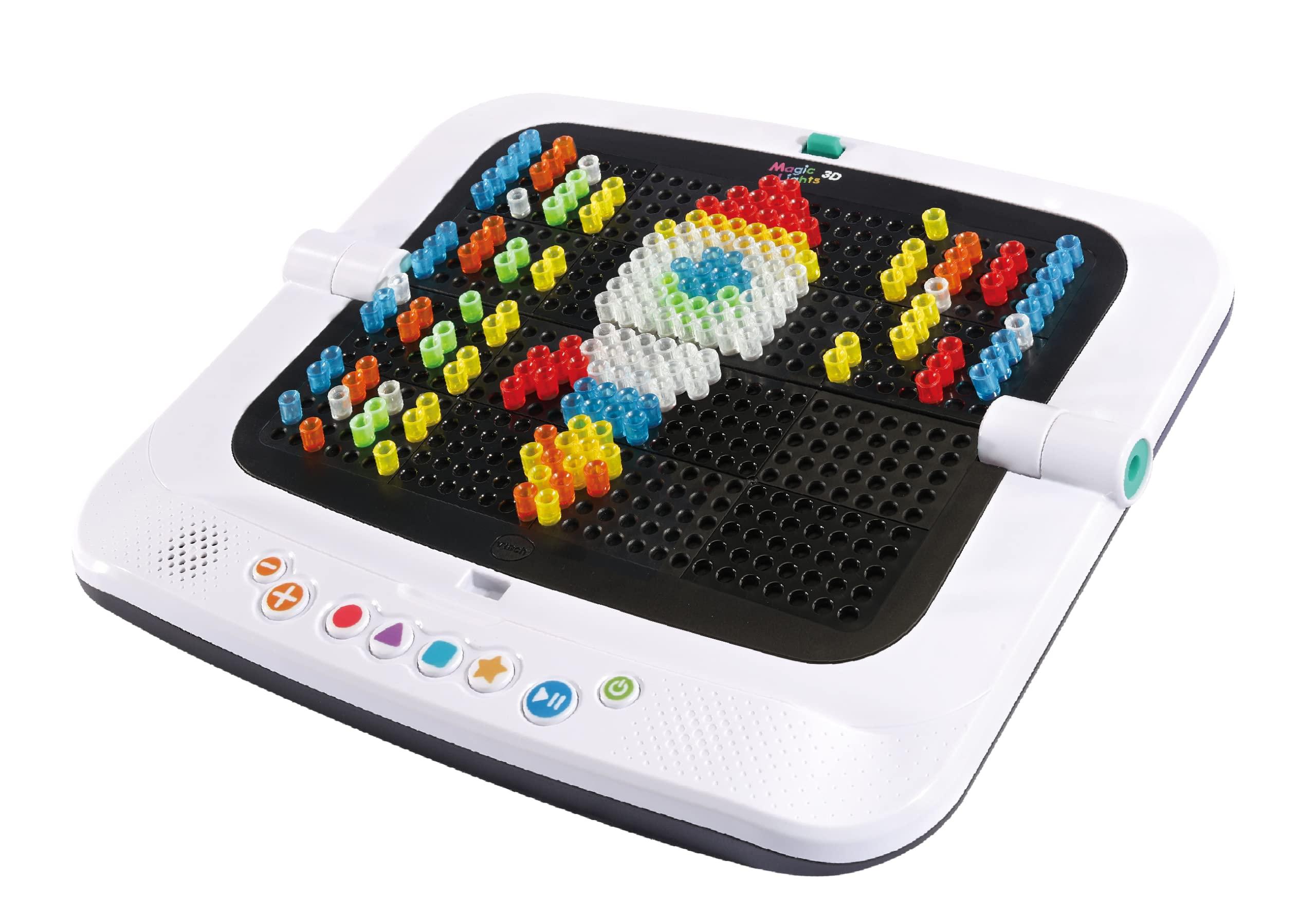 VTech VTech Magic Lights 3D | Peg Art with Lights, Sounds & Animation | 40+ Creative & Educational Designs | Suitable for Boys & Girls 3, 4, 5, 6, 7, 8 + Years, English Version