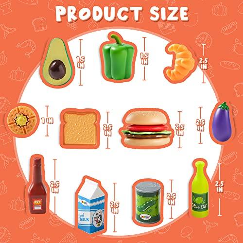 JOYIN JOYIN Play Food Set 135 Pieces Play Kitchen Set for Market Educational Pretend Play, Food Playset, Kids Toddlers Toys, Kitchen Accessories Fake Food, Party Favor Christmas Stocking Stuffers