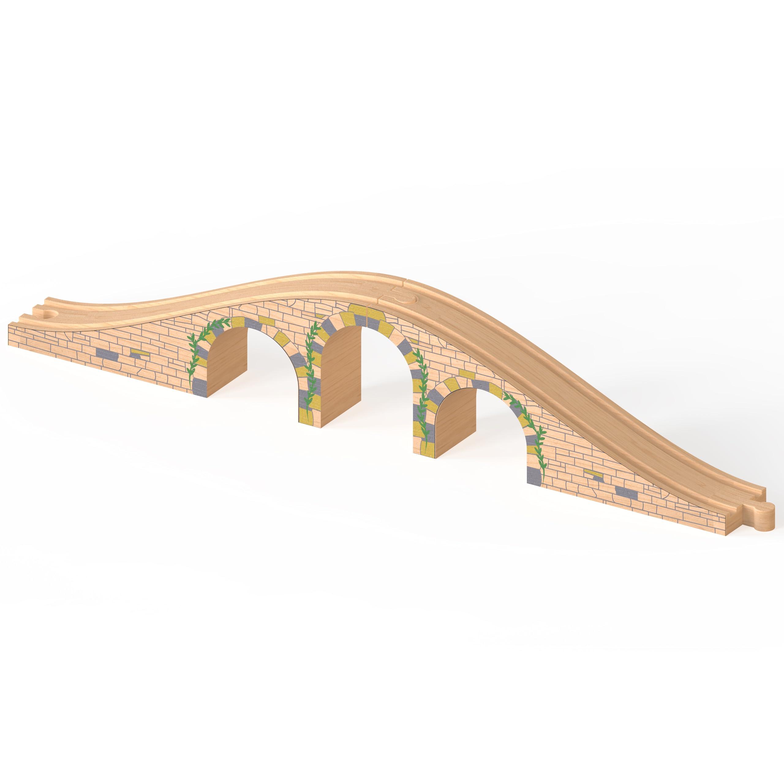 Orbrium Orbrium Toys 6 Arches Viaduct Bridge for Wooden Railway Track Compatible with Thomas Trains Brio Set
