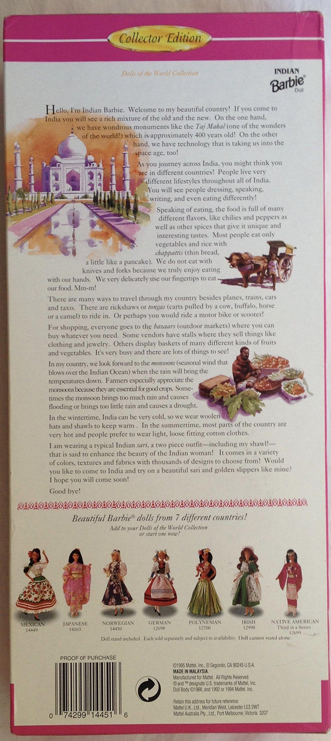 Barbie Barbie As an Indian, Dolls of the World Collection