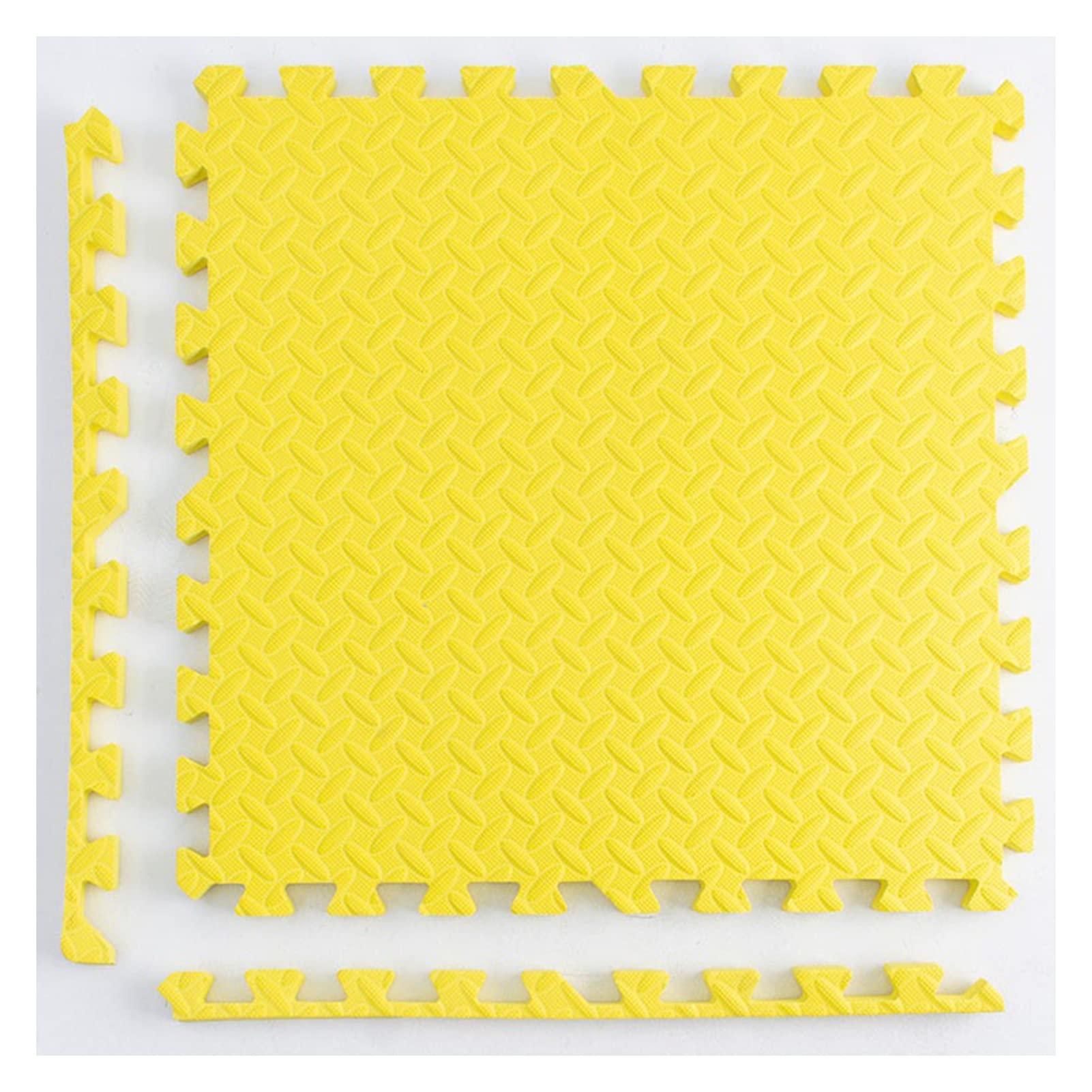 ZHIQISHI Foam Puzzle mat,9Pcs Interlocking Foam Tiles, Foam Floor Tiles 1\" Thick, Puzzle Play Mat for Bedroom Classroom, Interlocking Floor Mats 24x24inch, Exercise Play Mat for Gym(Color:Ed)(Yellow)
