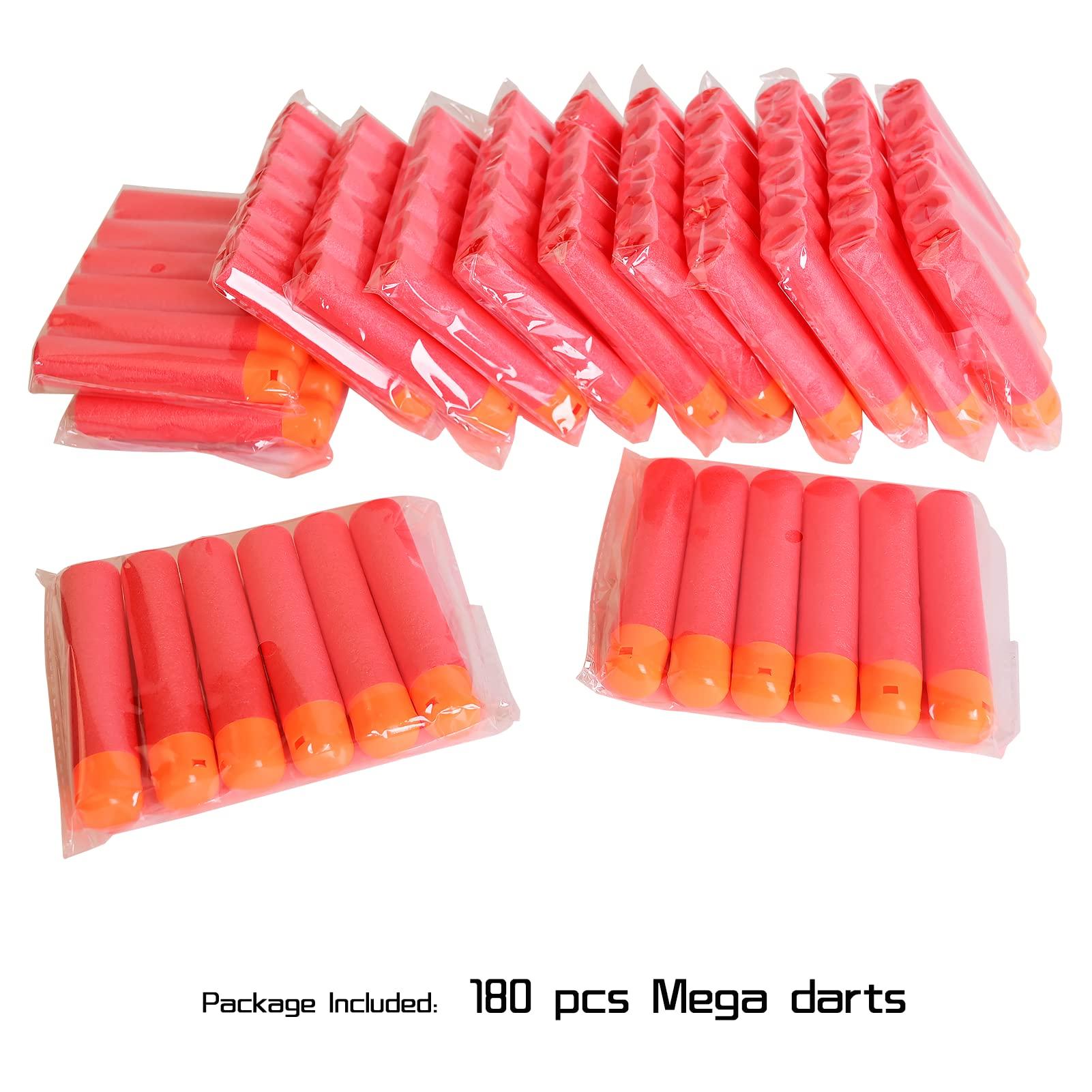 lififun lififun Mega Dart Refill Pack 180 Pcs Compatible with Nerf N-Strike Mega Series Blasters, Red