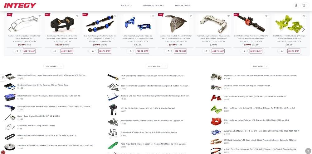 Integy Upgrades for Axial, Billet Machined Alloy T2 Rear Bumper for Axial SCX-10, Dingo, Honcho
