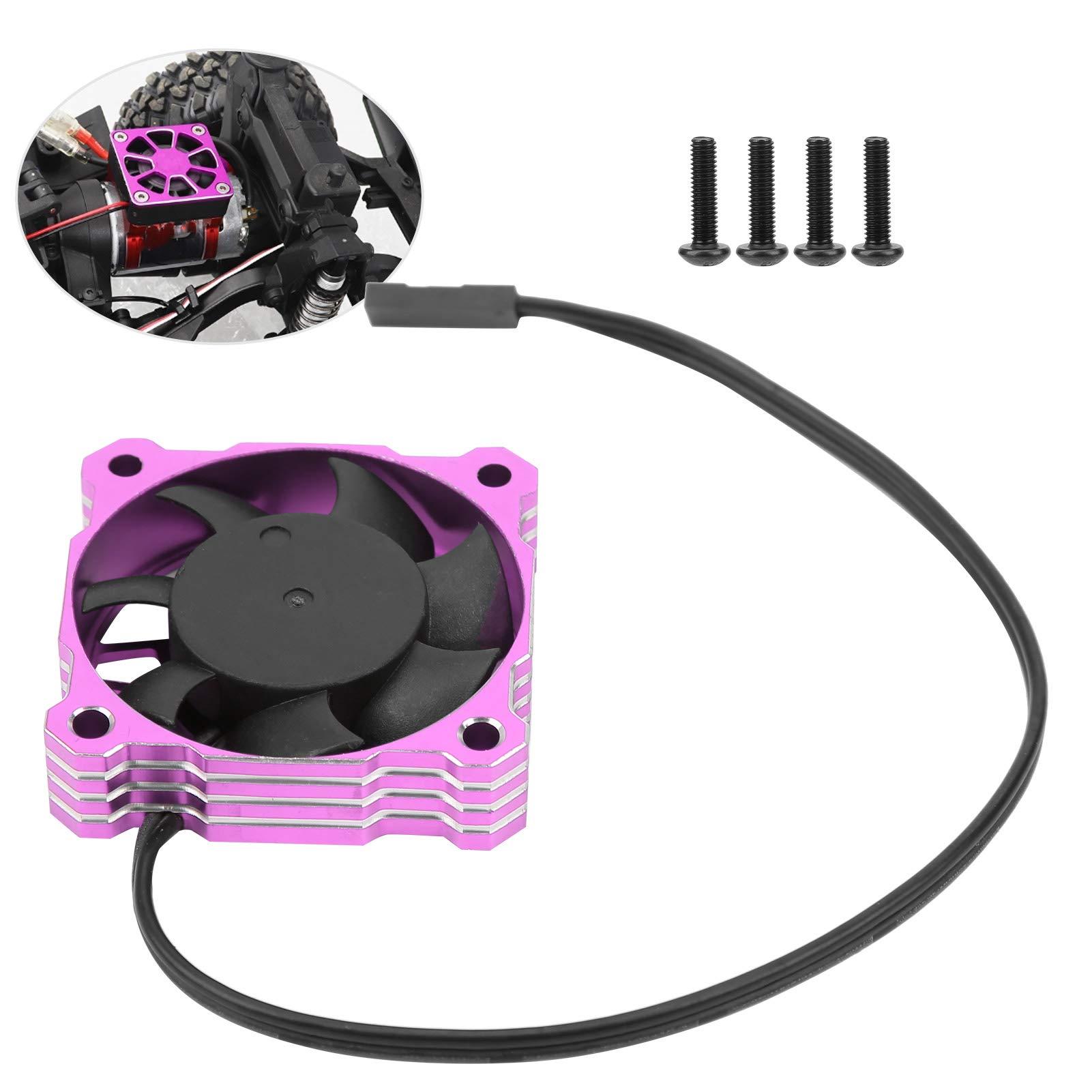 Gavigain Gavigain RC Cooling Fan, 40mm Motor Cooling Fan for RC Cars 16000RPM Brushless ESC Alluminum Motor Cooling Fan High Speed RC Cooling Fan for RC Vehicles (Purple)