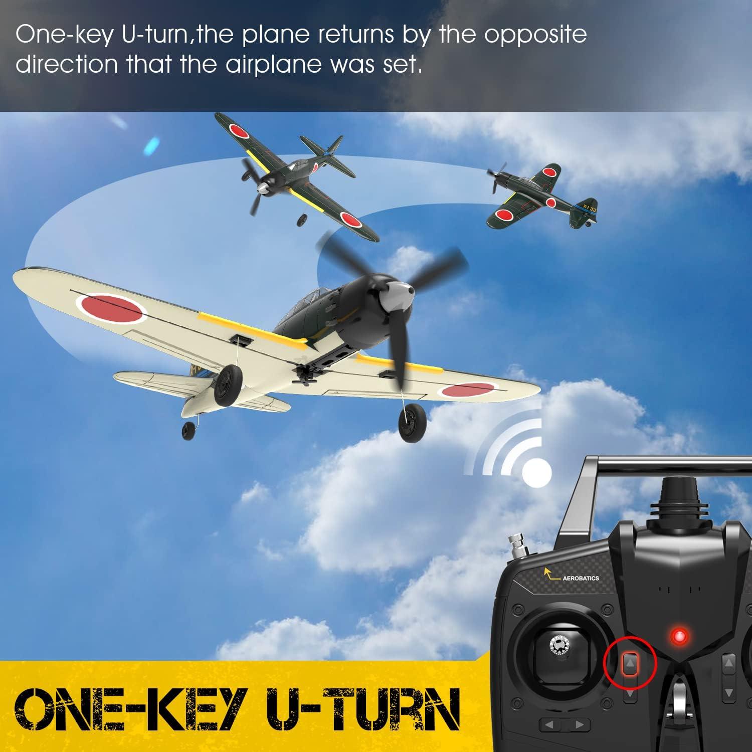 VOLANTEXRC VOLANTEXRC RC Plane for Beginners, 4CH WWII RC Airplane A6M Zero with Aileron, 2.4Ghz Remote Control Plane with Xpilot Self Righting&One Key Aerobatic, Gifts for Adults (761-15 RTF)