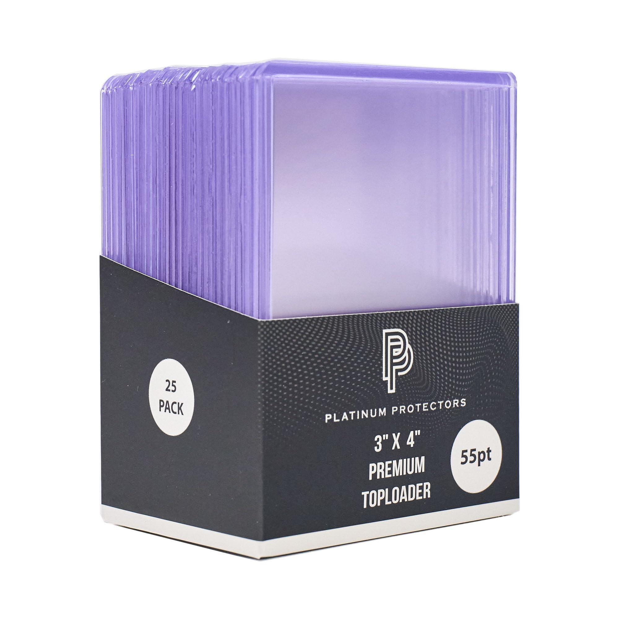 Platinum Protectors Platinum Protectors 55pt Toploaders Trading Card Protectors (50-Count) - Clear Hard Plastic Top Loader Sleeves for Autos, Refractors, etc