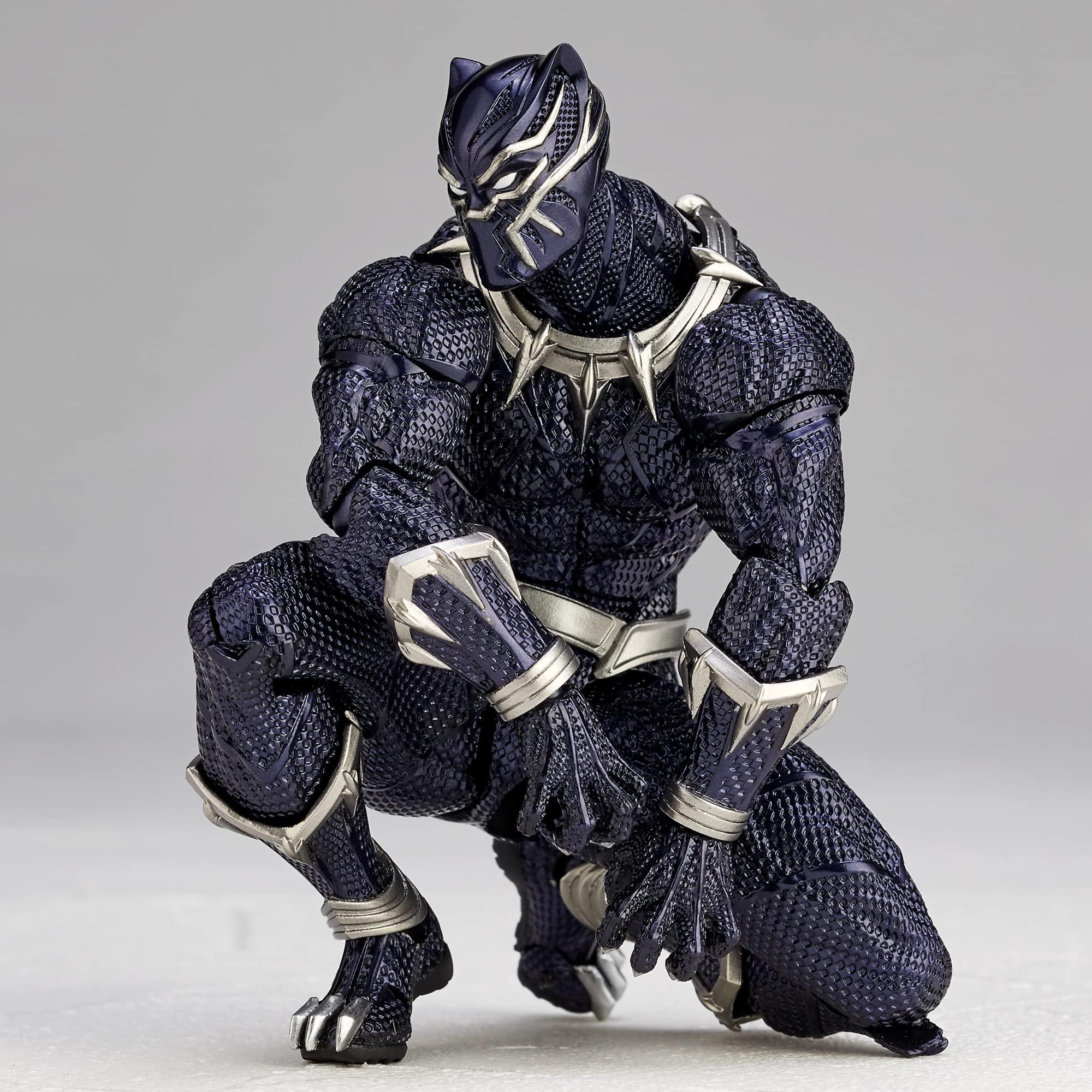 (KAIYODO) Kaiyodo Figurecomplex Amazing Yamaguchi Black Panther, Approx. 6.7 inches (170 mm), ABS & PVC Painted Action Figure, Revoltech