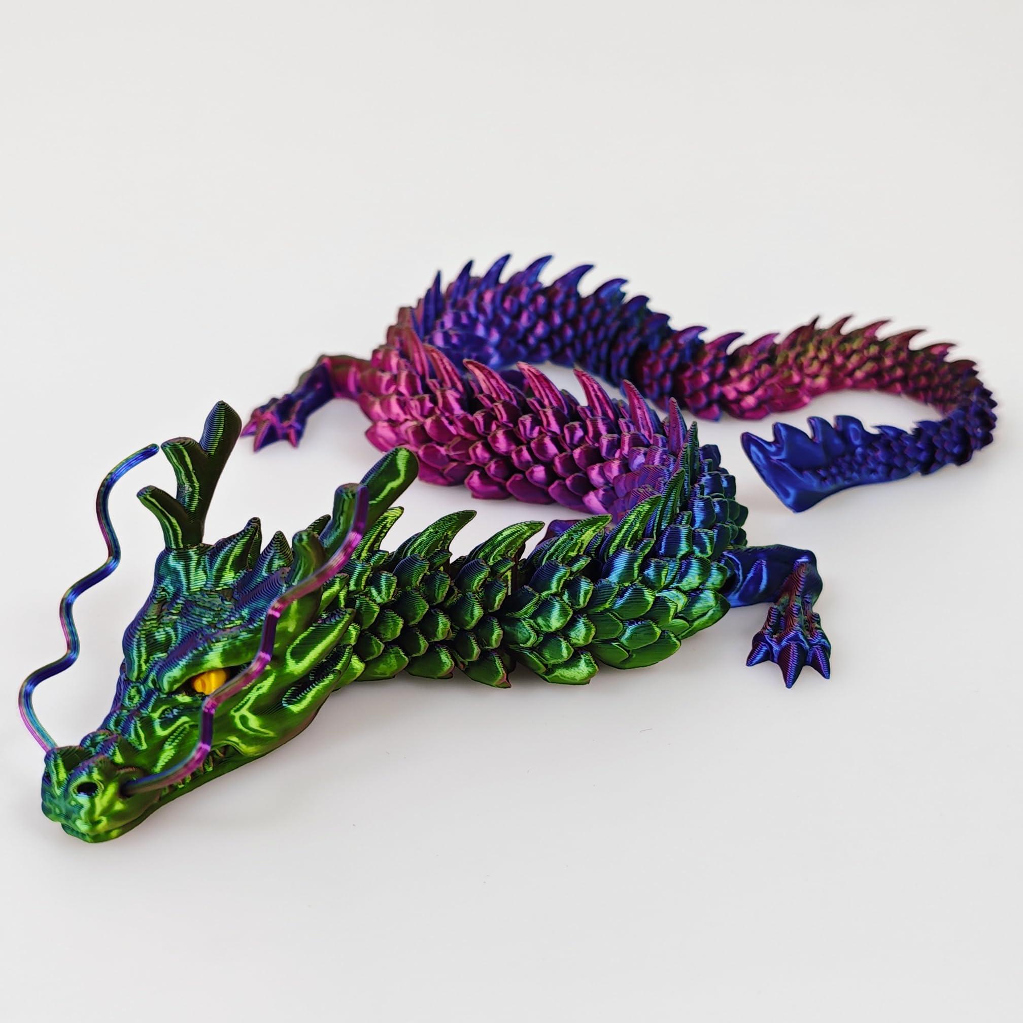 Whattiho Whattiho 3D Printed Dragon, Articulated Dragon Fidget Toy Posable Flexible Dragon Toys for Car Decoration and Ornament Figures