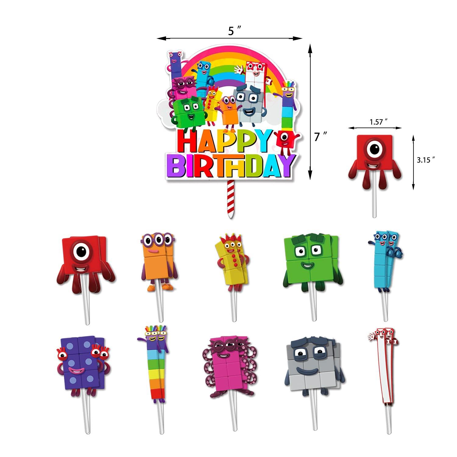 YAYJOY YAYJOY Numberblocks Party Decorations Numberblocks Stickers,Cake Toppers,Balloons,Party Banner,Home Decoration for Kid\'s Birthday Party