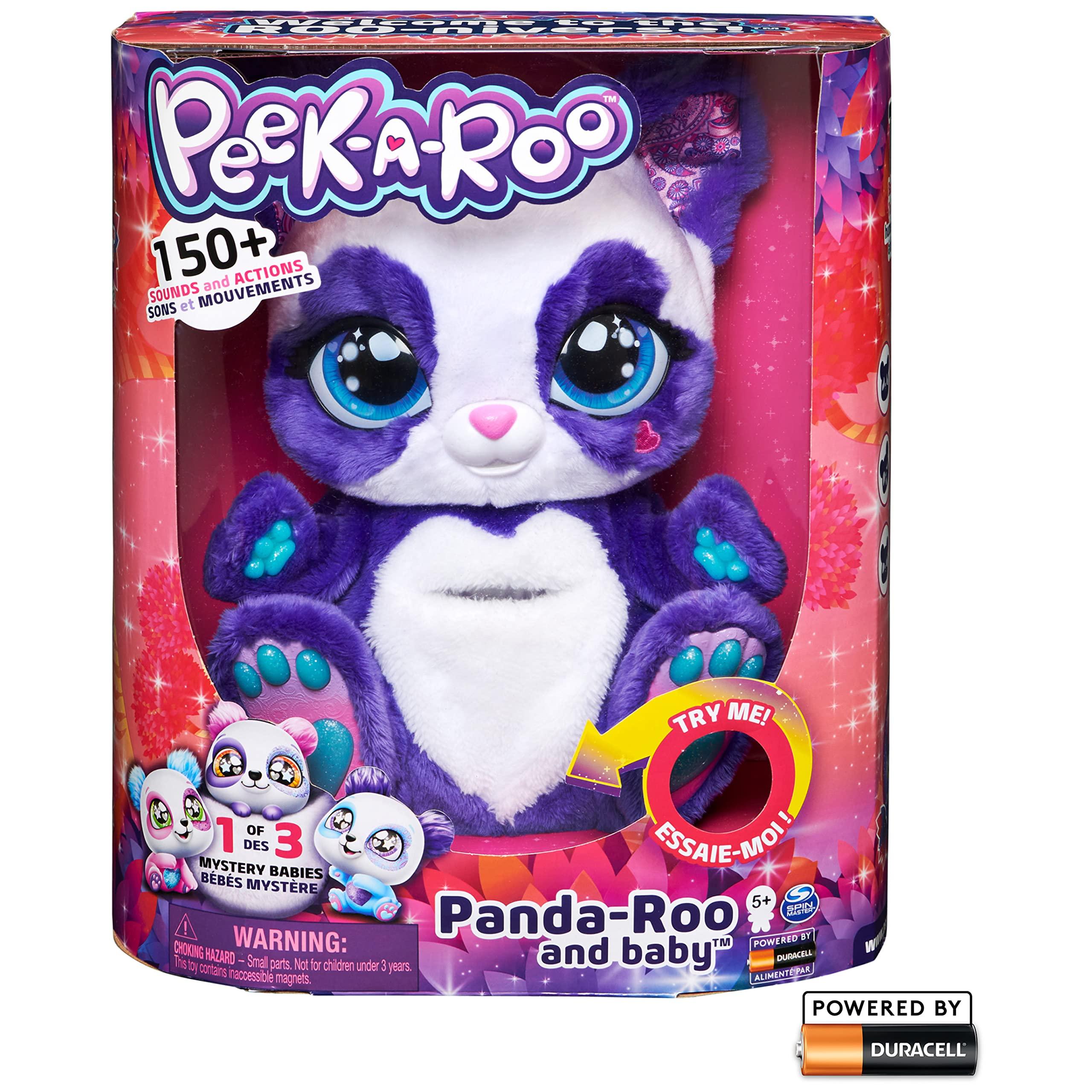 Peek-A-Roo Peek-A-Roo - Interactive Panda-Roo Plush Toy with Mystery Baby-Roo Surprise - Over 150 Sounds & Actions, 10+ Engaging Games, Songs, Boosts Imagination & Creativity for Girls Ages 5+