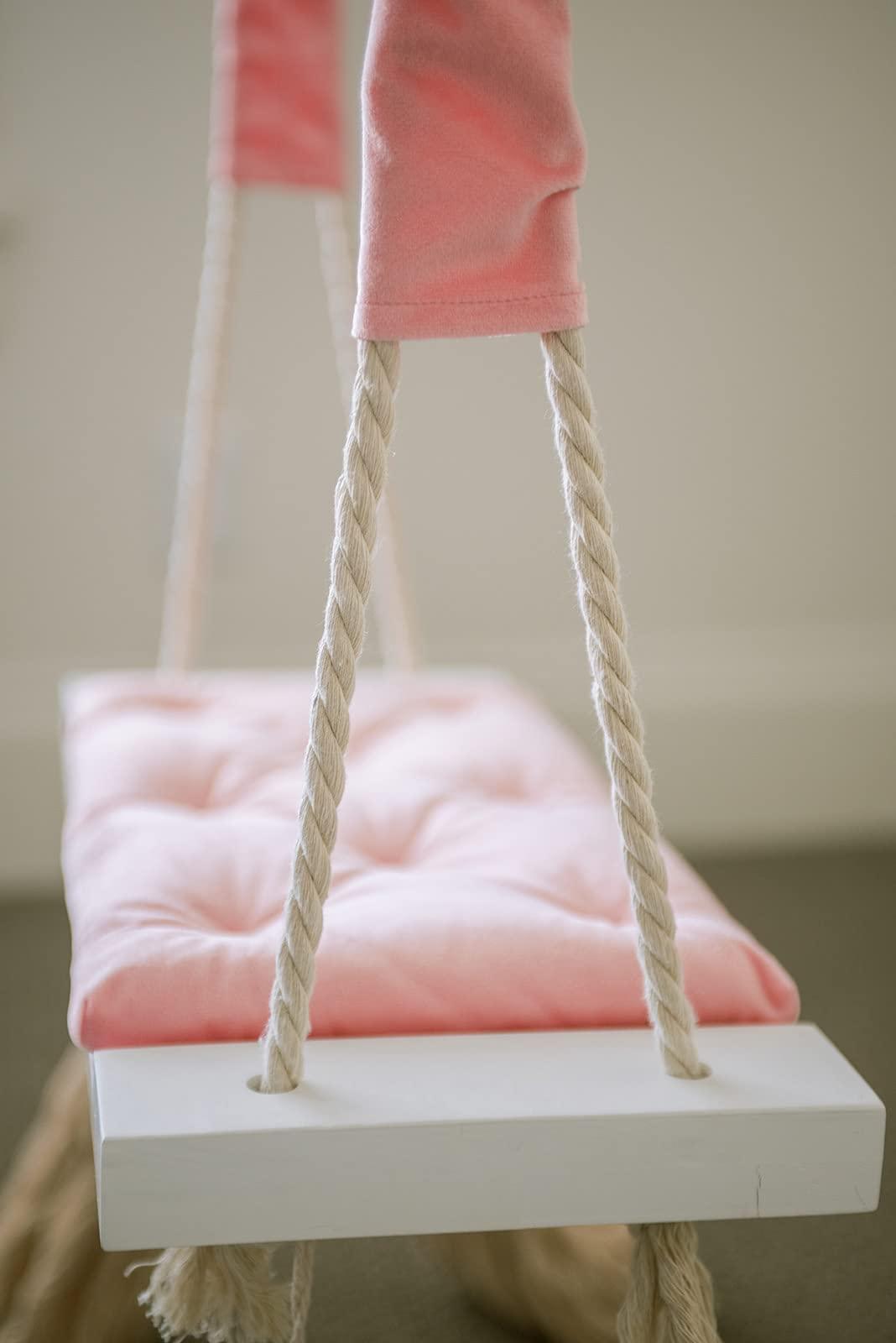 Krasivo Pink Baby Swing Set with Soft Cushion and Hardware
