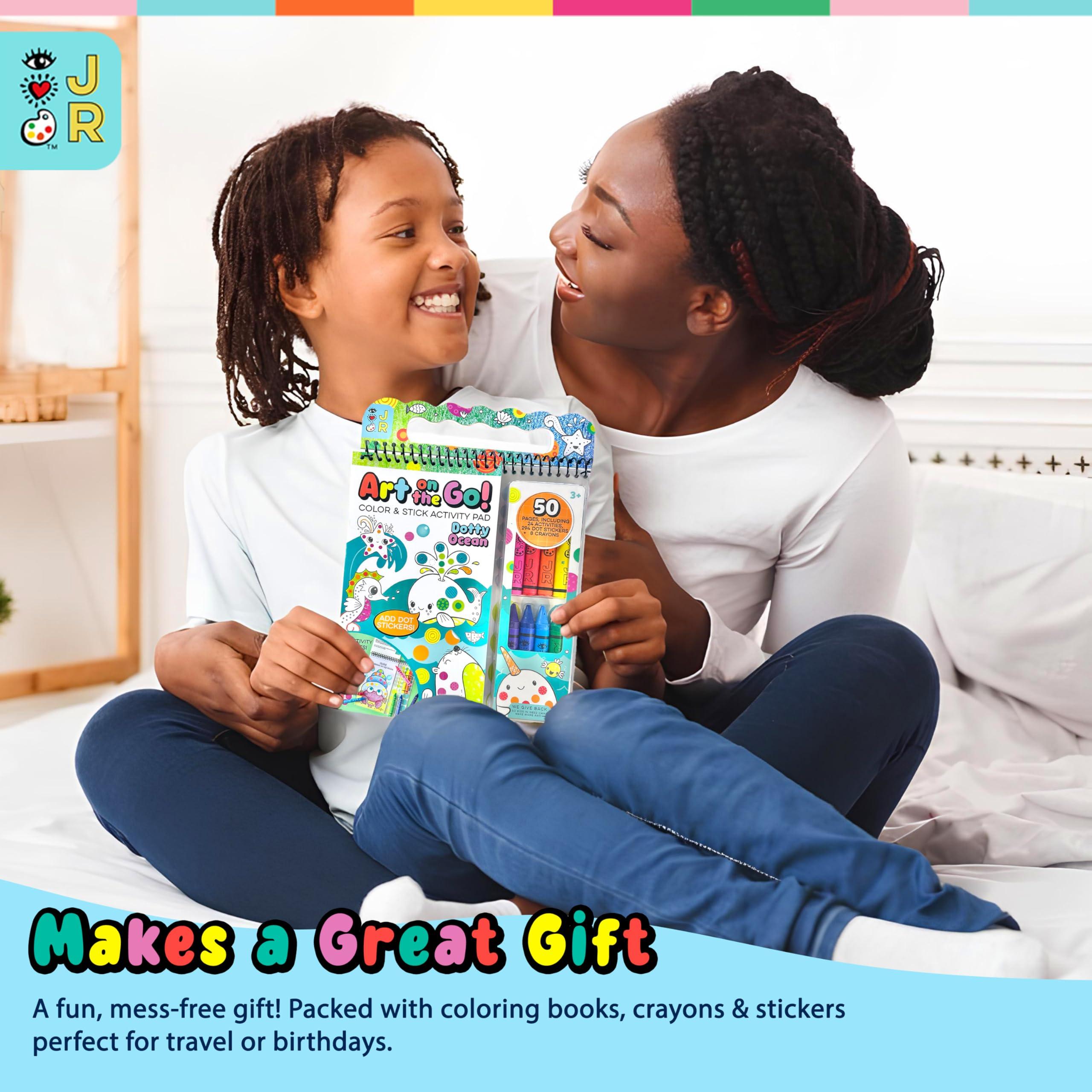 Bright Stripes Bright Stripes Travel Coloring Kit for Kids: Art On the Go Coloring Books and Crayons, Sticker Activity Book - Mess-Free Collage Fun for Ages 3+ (Art On The Go, Going Dotty Ocean)